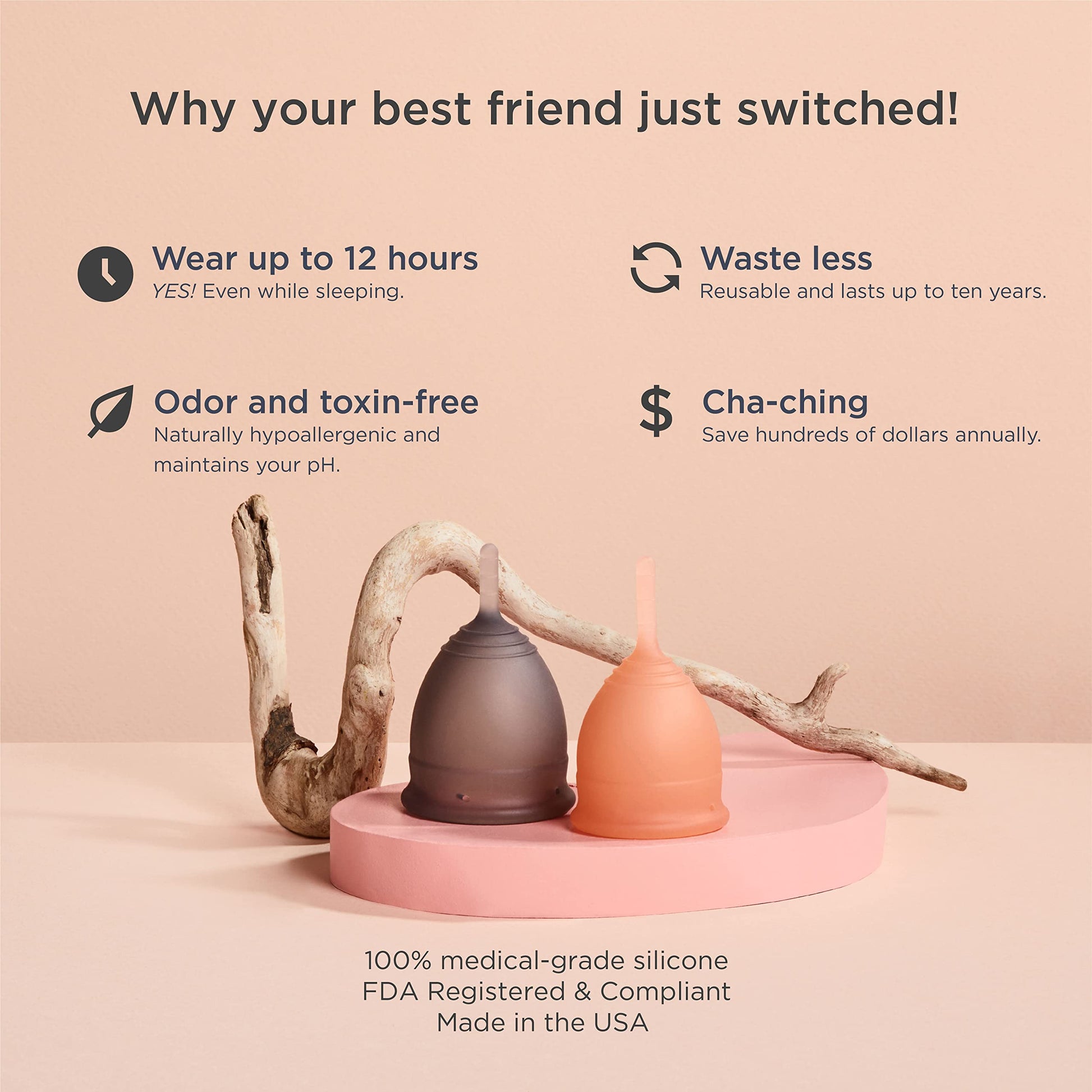 Saalt Soft Menstrual Cup - Best Sensitive Reusable Period Cup - Wear for 12 Hours - Tampon and Pad - AB Mystery