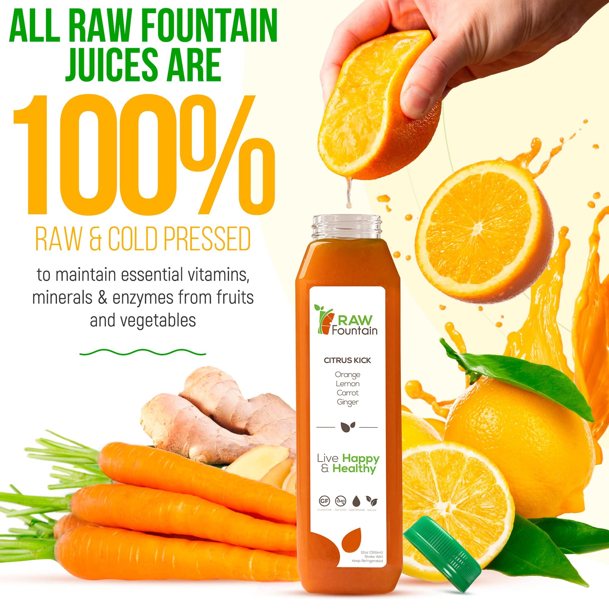 3 Day Juice Cleanse by Raw Fountain, All Natural Raw Detox Cleanse, Liquid Juice Diet - AB Mystery