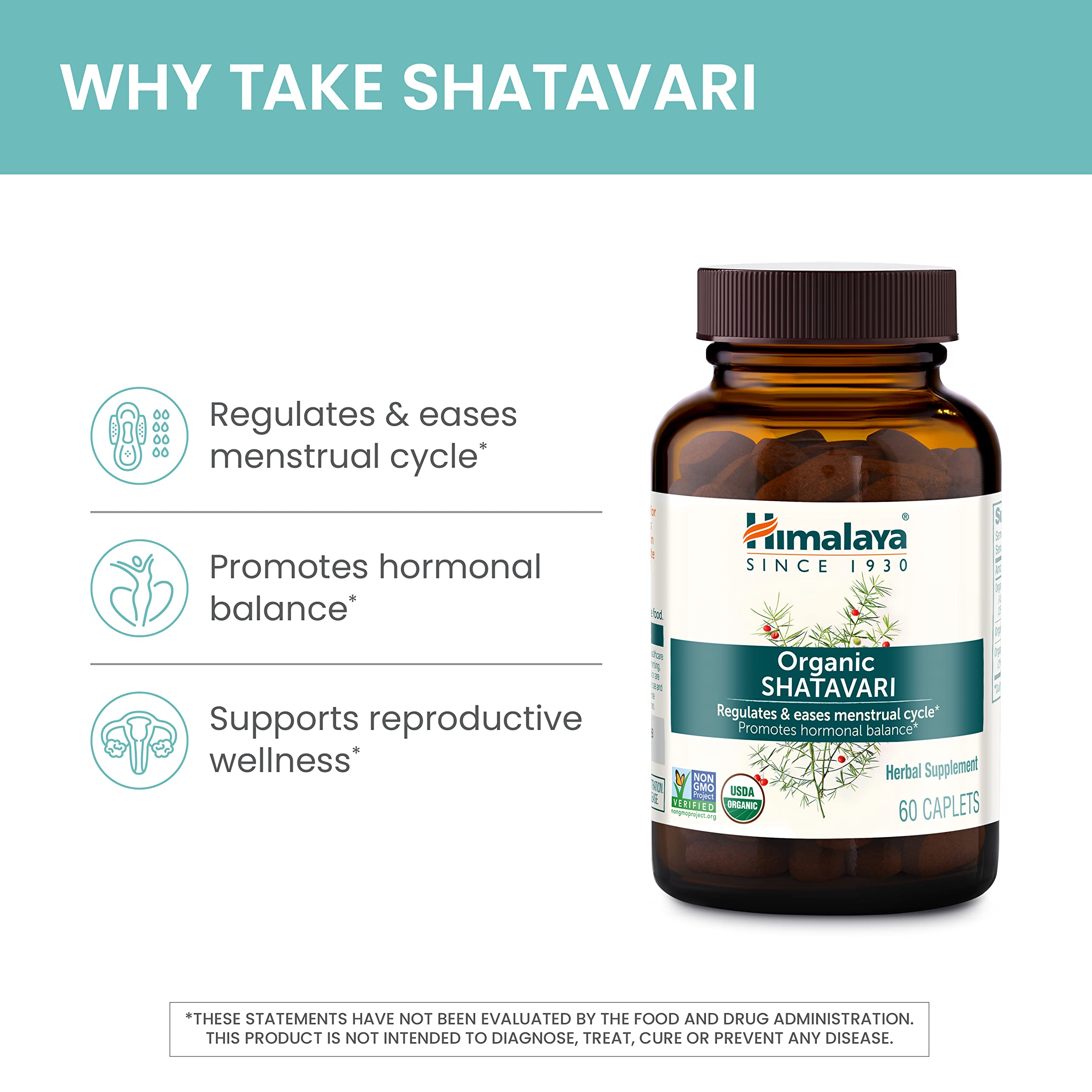 Himalaya Organic Shatavari for PMS, Menstrual Cramp Relief, Menopause Support, and Women's Health - AB Mystery