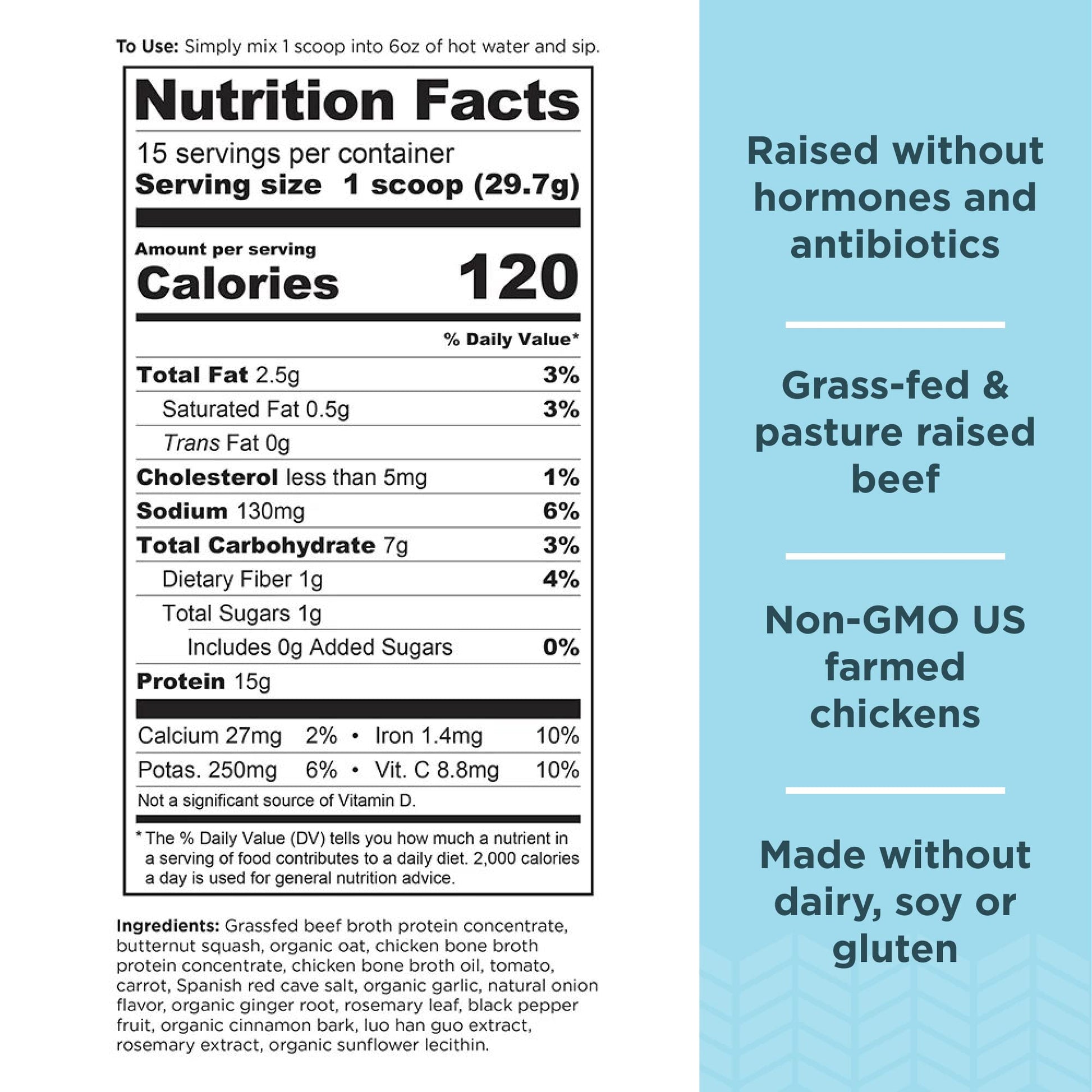 Ancient Nutrition Bone Broth Protein Powder, Butternut Squash, Grass-Fed Chicken - AB Mystery
