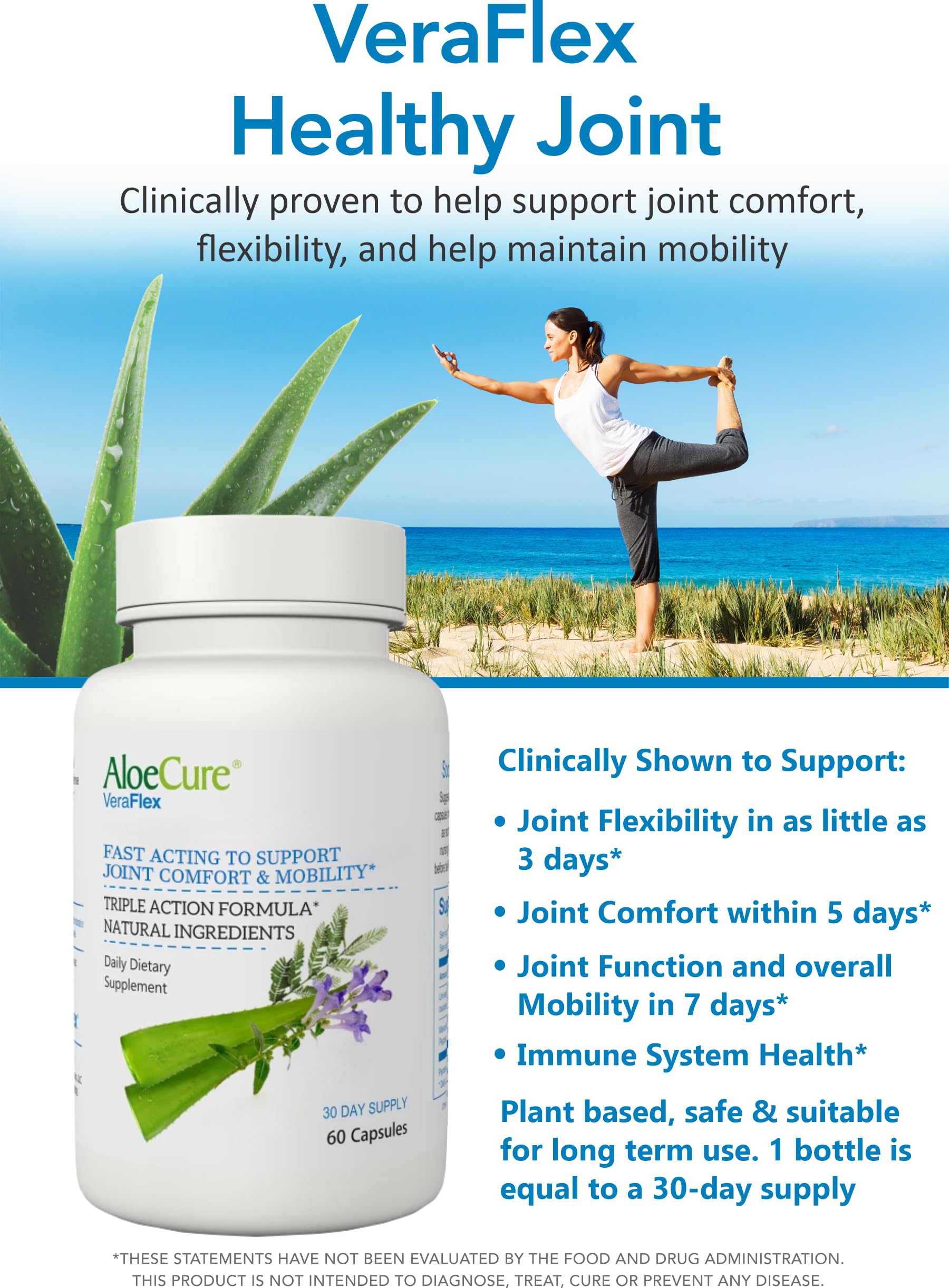 AloeCure VeraFlex Natural Joint Support Supplement with USDA Organic Aloe Vera - AB Mystery
