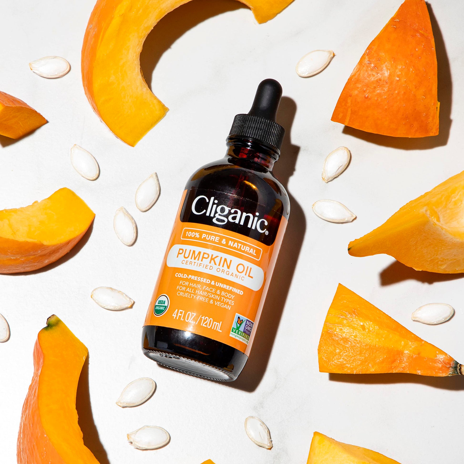 Cliganic Organic Pumpkin Seed Oil, 100% Pure - For Face & Hair | Natural Cold Pressed Unrefined - AB Mystery