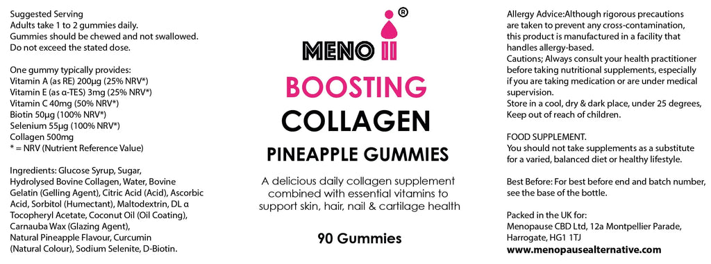 Meno® Boosting Collagen Natural Pineapple 90 Gummies - AB Mystery