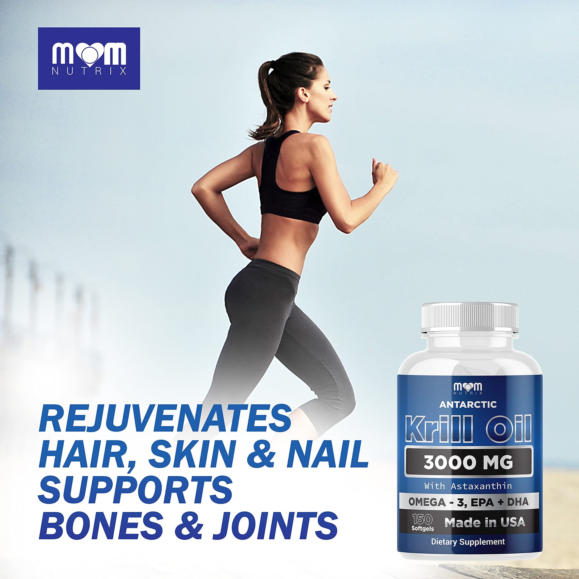 Dr. JOEL'S MOM NUTRIX Antarctic Krill Oil Supplement - 3000 mg Per Serving - 150 Softgel - AB Mystery