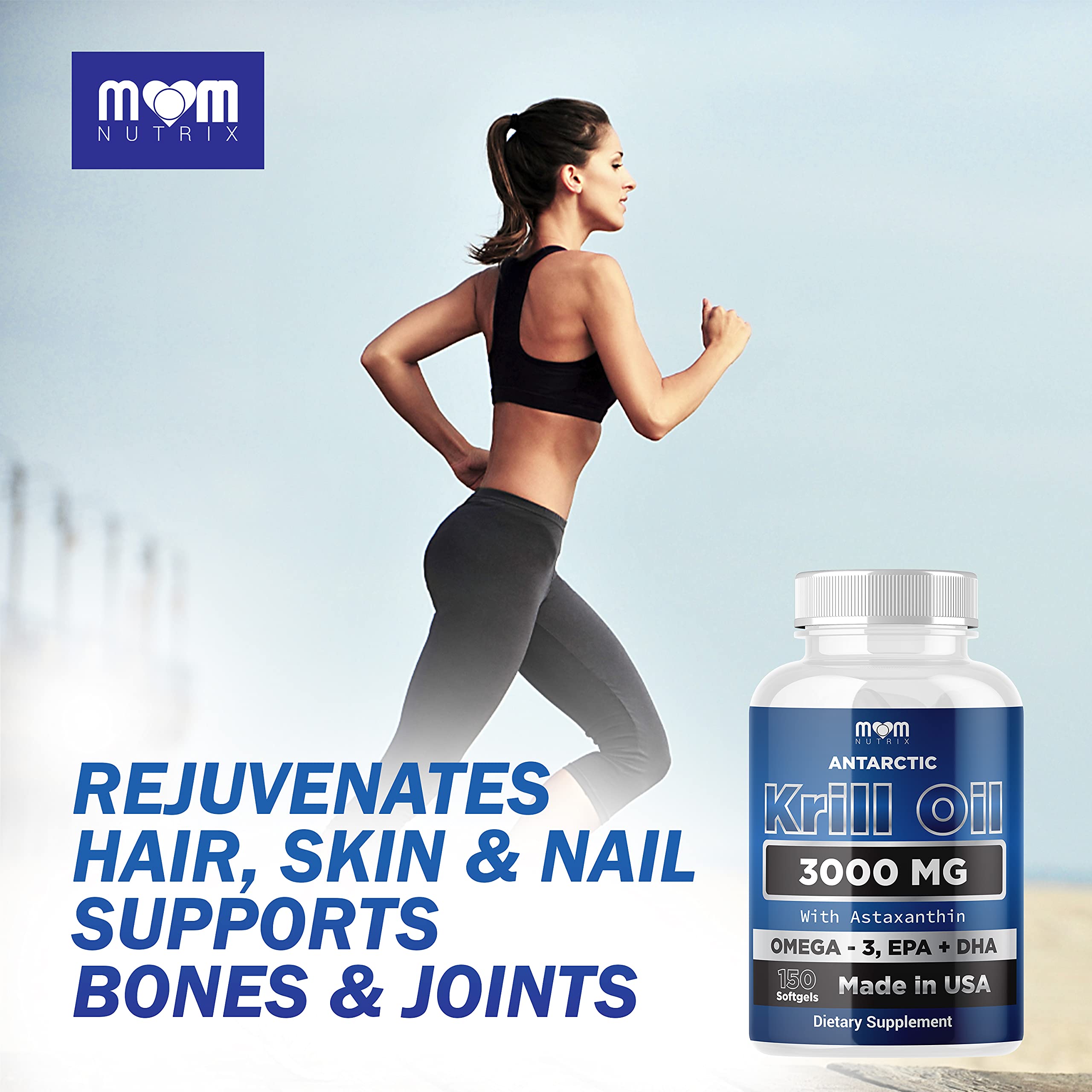 Dr. JOEL'S MOM NUTRIX Antarctic Krill Oil Supplement - 3000 mg Per Serving - 150 Softgel - AB Mystery