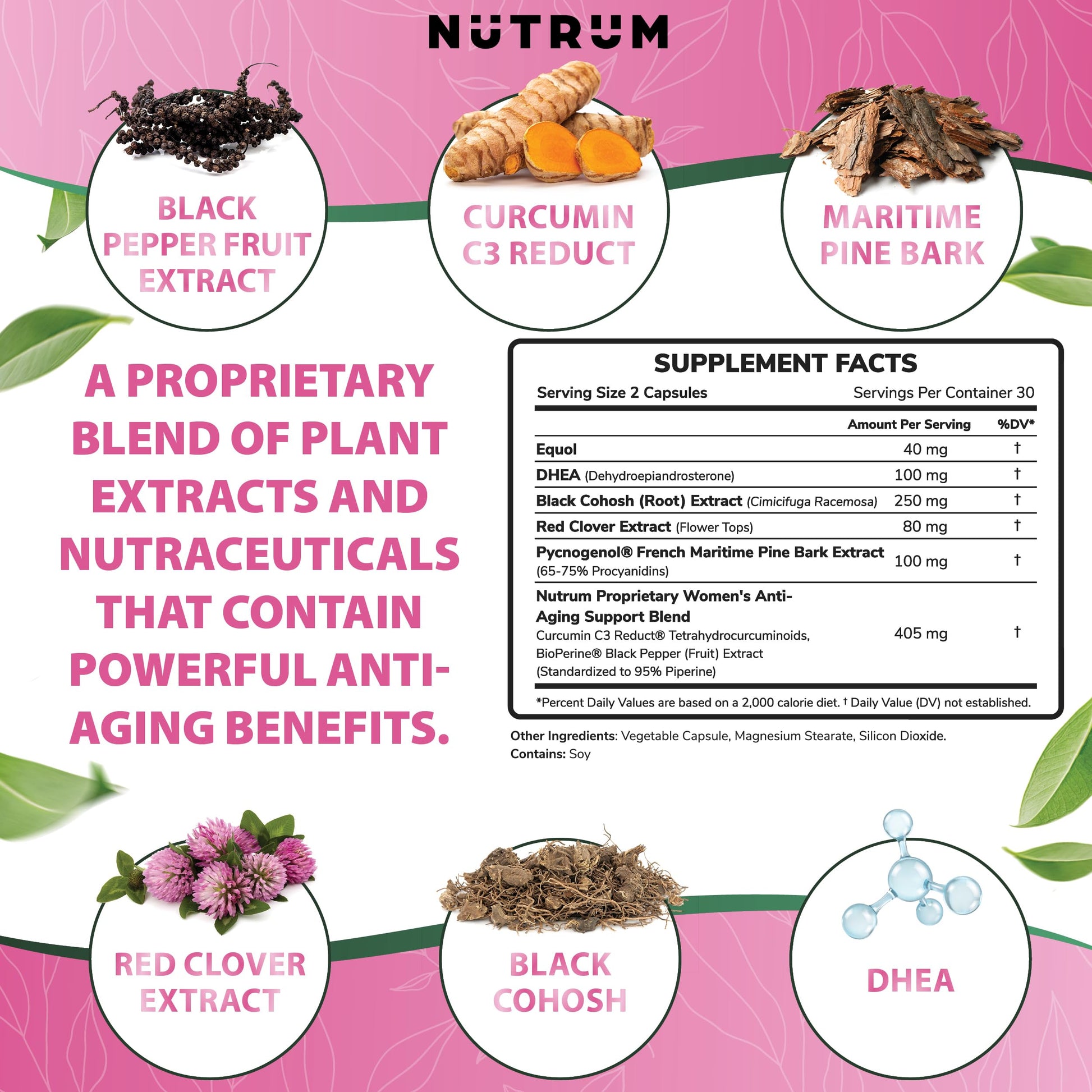 Estrolife Anti-Aging Support for Women by Nutrum, Vegan Supplement for Long Lasting Female Hormonal Balance - AB Mystery