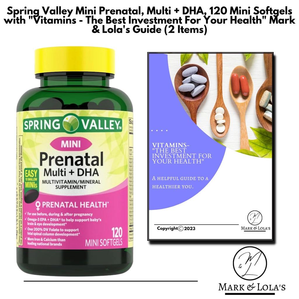 Mark & Lola's Spring Valley Mini prenatal Vitamin Multi + DHA; Mini Softgels Vitamins Mark and Lola's