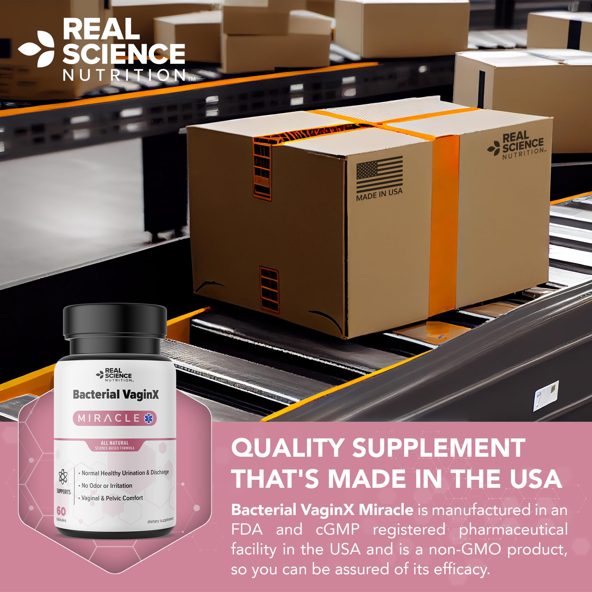 Real Science Nutrition Offers Bacterial VaginX Miracle - Nitric Oxide Enhanced Formulated - AB Mystery