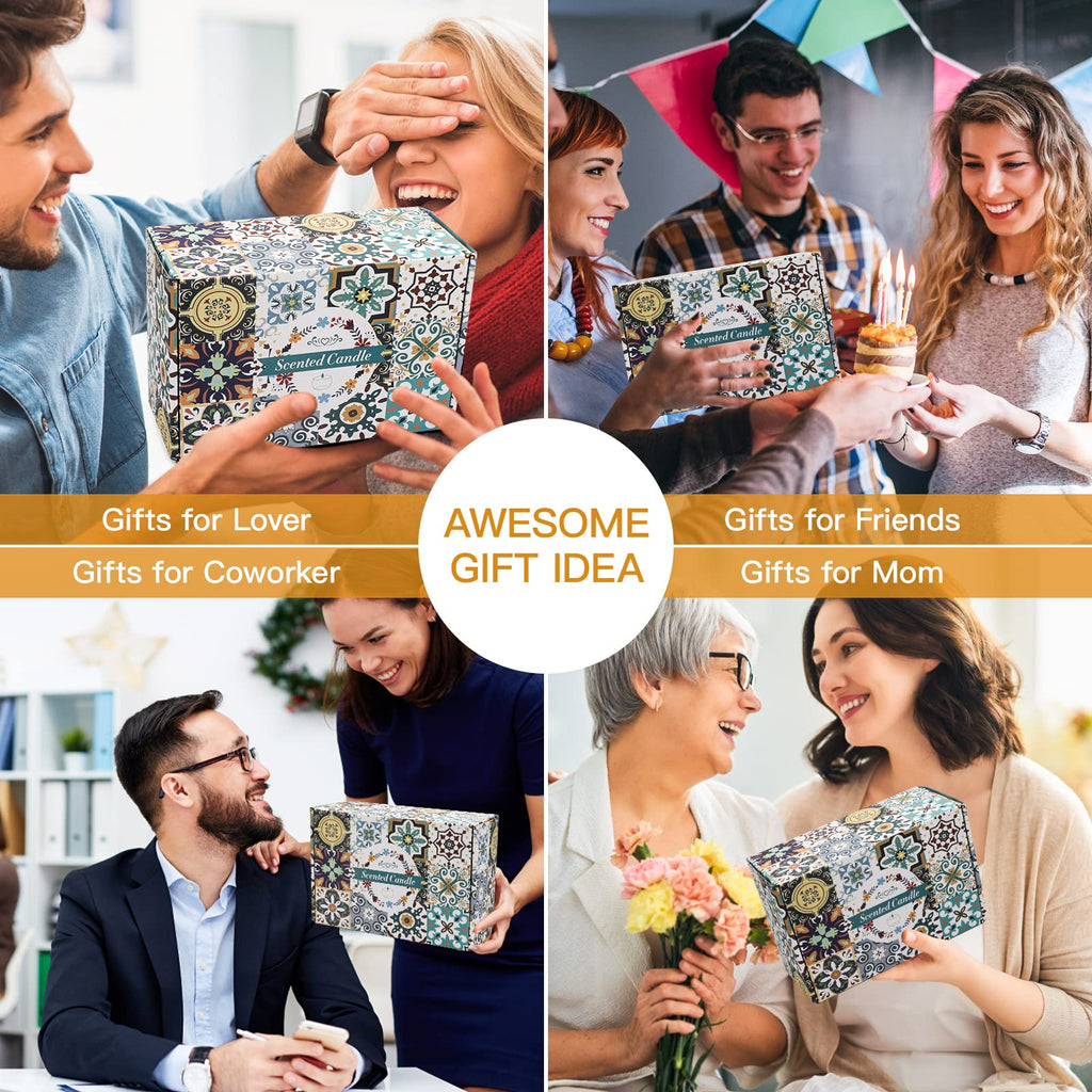 10 Pack Scented Candles Gifts, Aromatherapy Candles for Home Scented with 2 Coasters - AB Mystery