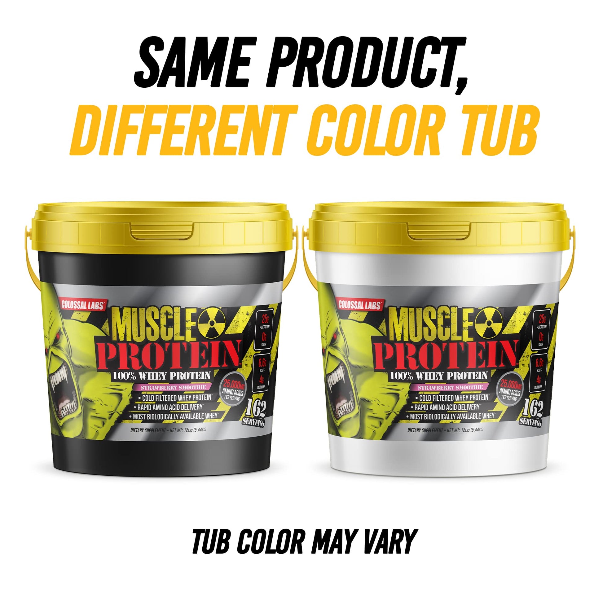 Colossal Labs Whey Protein Blend [12 Pounds/Pack of 1]–Vicious Vanilla, Cold Filtered - AB Mystery