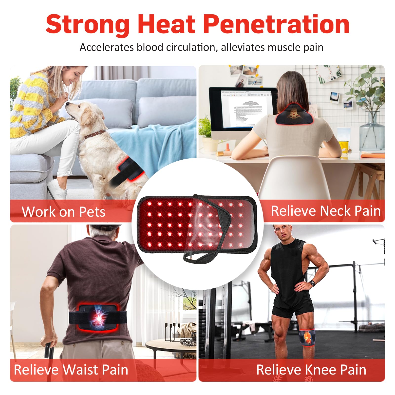 Red Light Therapy Belt, Infrared Light Therapy for Body, Wearable Wrap with Timer - AB Mystery