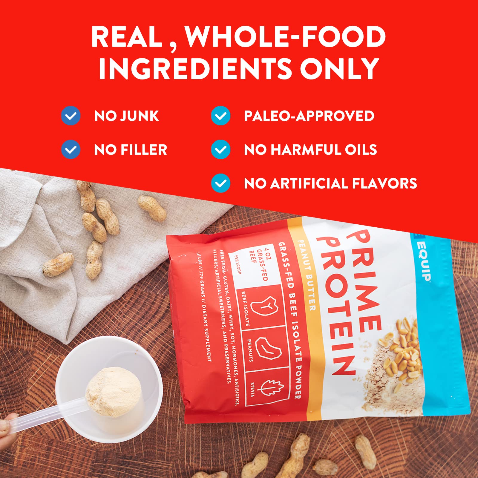 Equip Foods Prime Protein - Grass Fed Beef Protein Powder Isolate - Paleo and Keto Friendly - AB Mystery