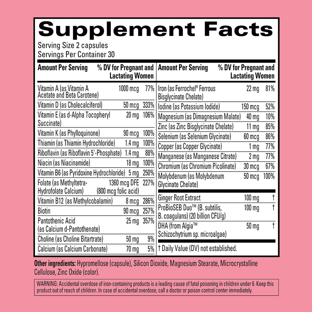 Hyland's Naturals Easy Morning Prenatal Multivitamin + Digestive Health & Morning Sickness Relief Hyland's