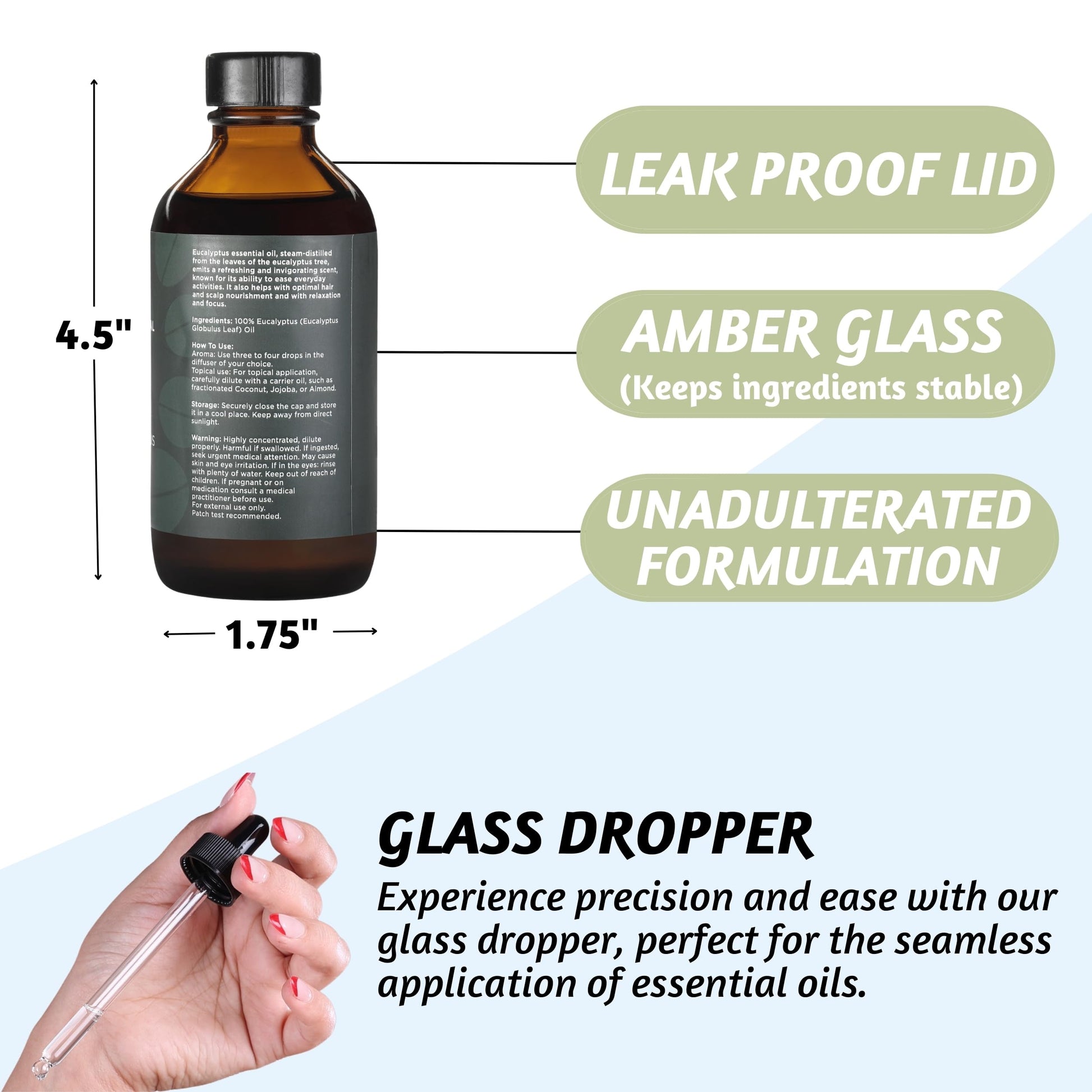 Folkulture Eucalyptus Essential Oil for Diffuser - 4 Fl Oz - 100% Pure, Natural and Undilluted Essential Oil - AB Mystery