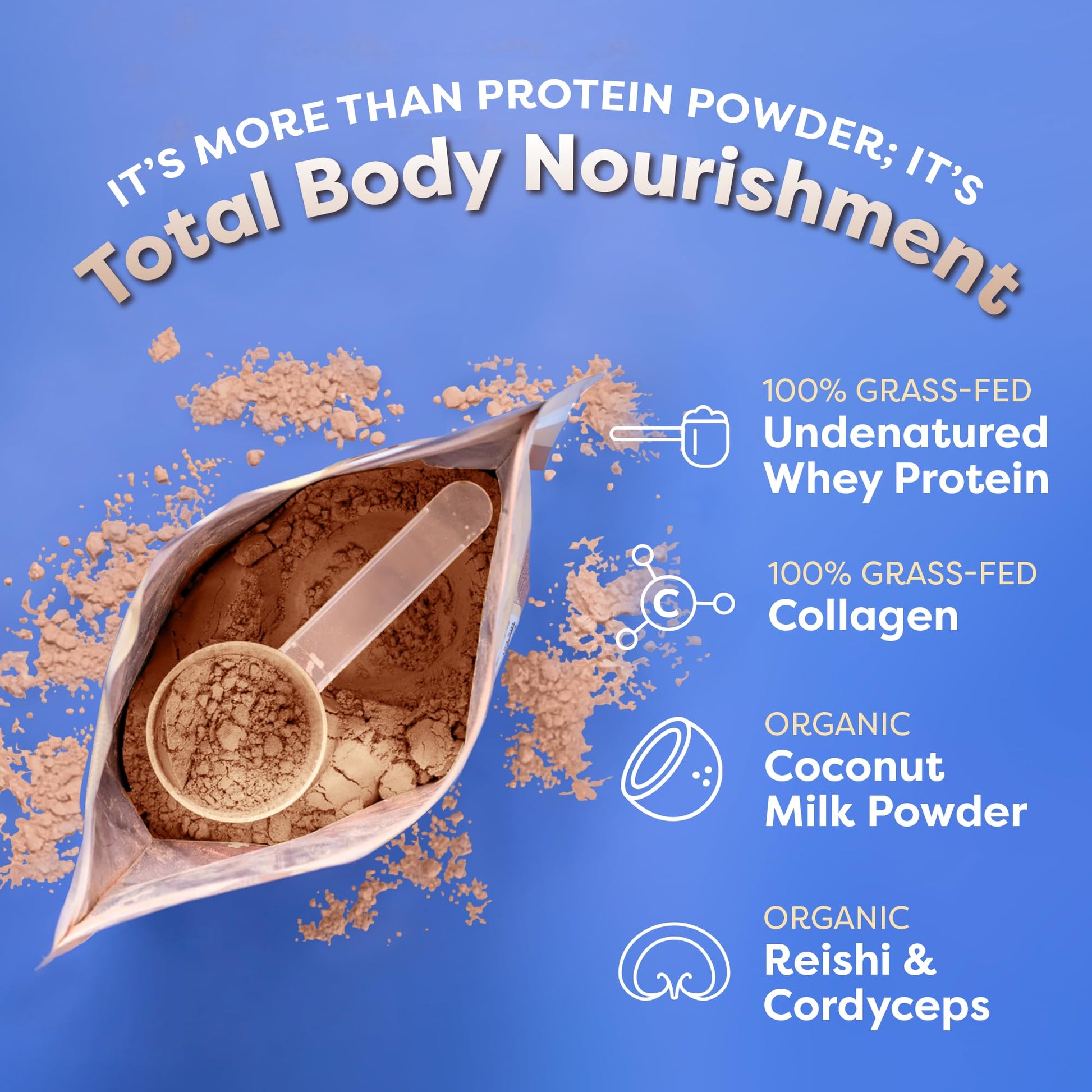 FlavCity Protein Powder Smoothie, Butter Coffee - 100% Grass-Fed Whey Protein Powder - AB Mystery
