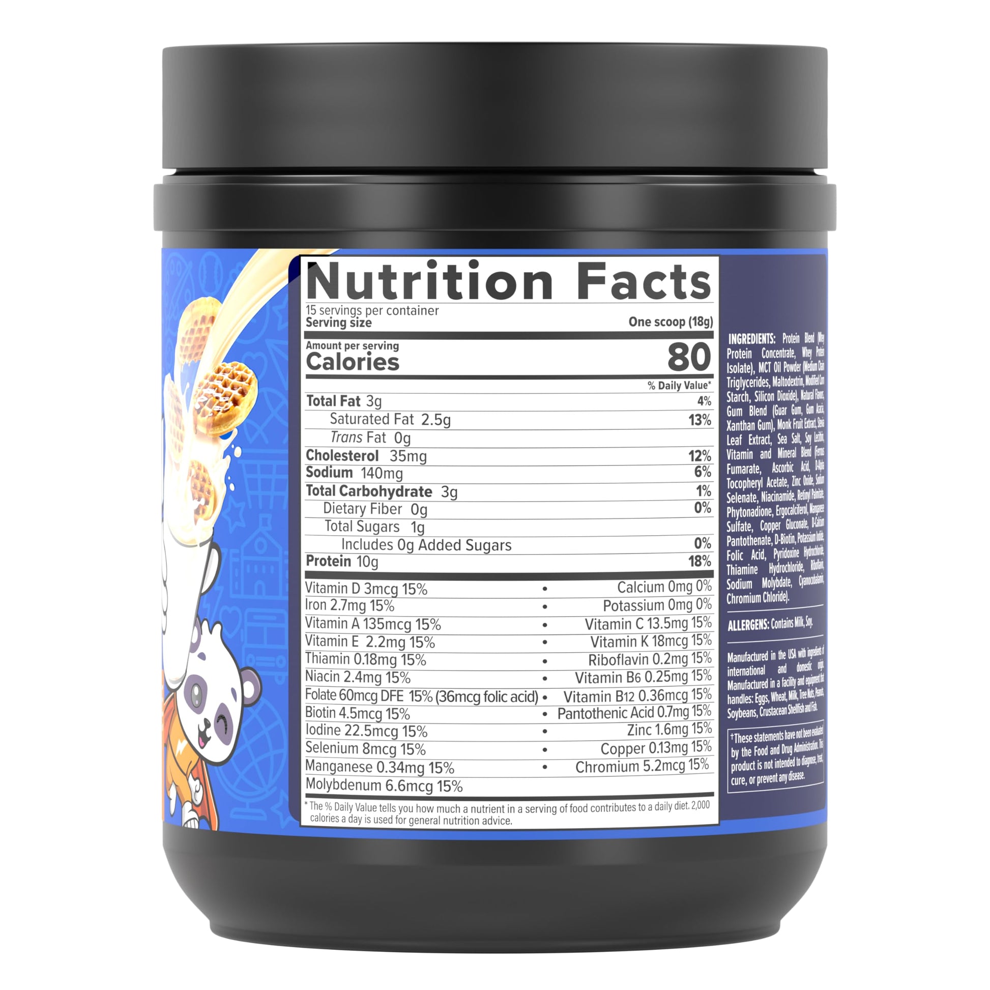 InnoSupps Power Up Protein for Kids Wow Waffle Flavor: Delicious Whey Nutrition - AB Mystery