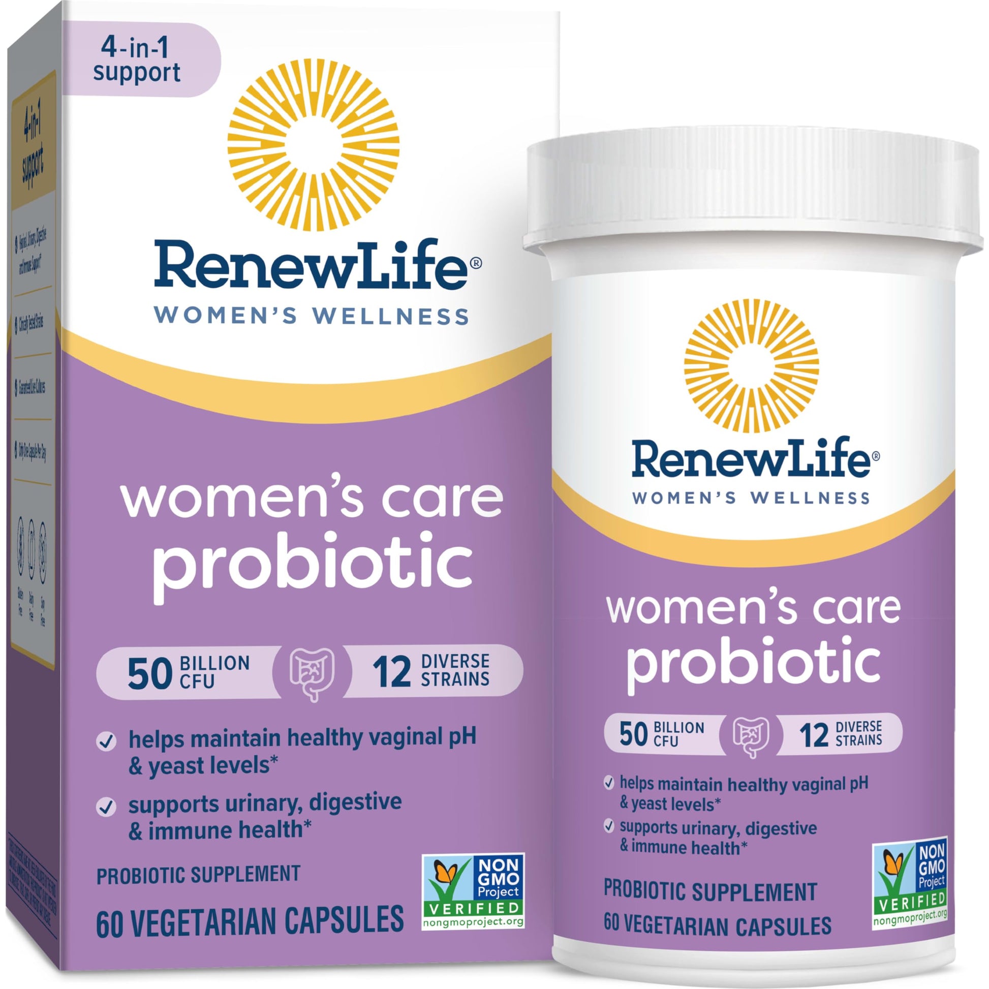 Renew Life Women's Probiotic Capsules, 50 Billion CFU Guaranteed, Supports Vaginal - AB Mystery