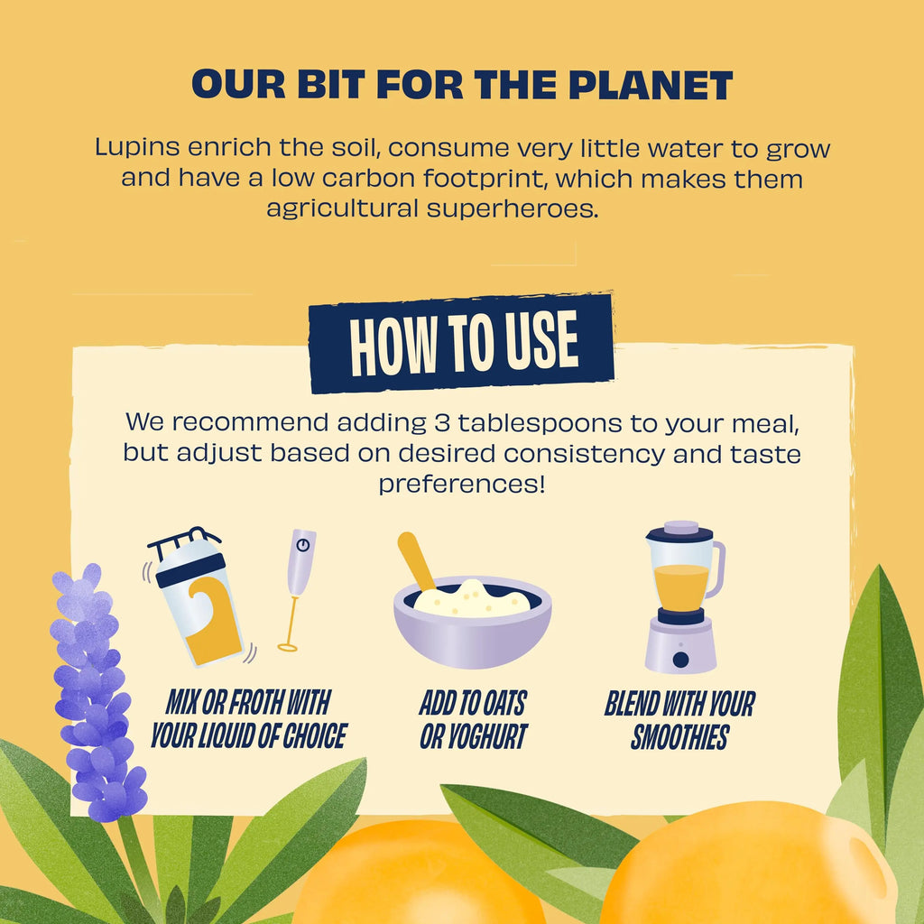 Tarwi Lupin 100% Natural No Bloating Vegan Protein Powder + High Fibre Gut Friendly Plant Based Protein Tarwi