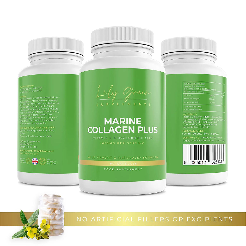 Lily Green | Marine Collagen with Hyaluronic Acid & Vitamin C - 1650mg per Serving - AB Mystery