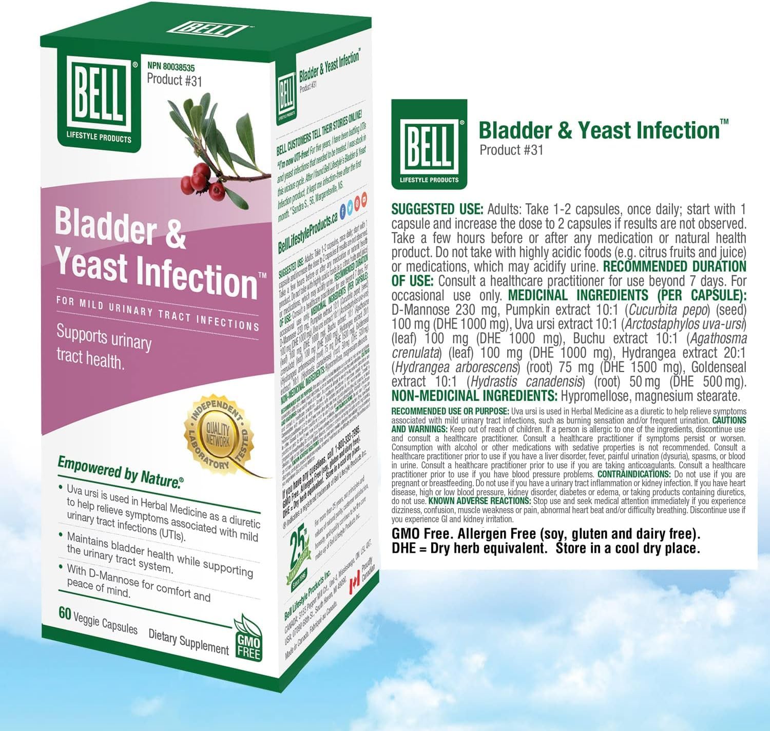 Bell Lifestyle Products Bladder Health and Yeast Balance - 60 Capsules - AB Mystery