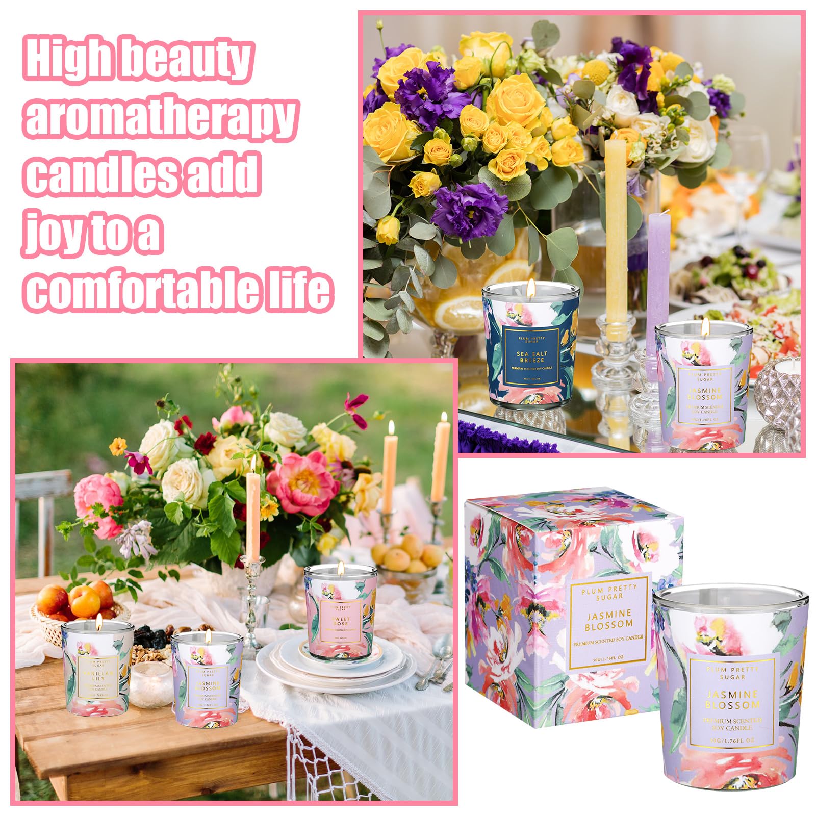 MTLEE 24 Pcs Candles for Home Scented Candle Gifts for Women Bulk 8 Long Lasting Aromatherapy Jar - AB Mystery