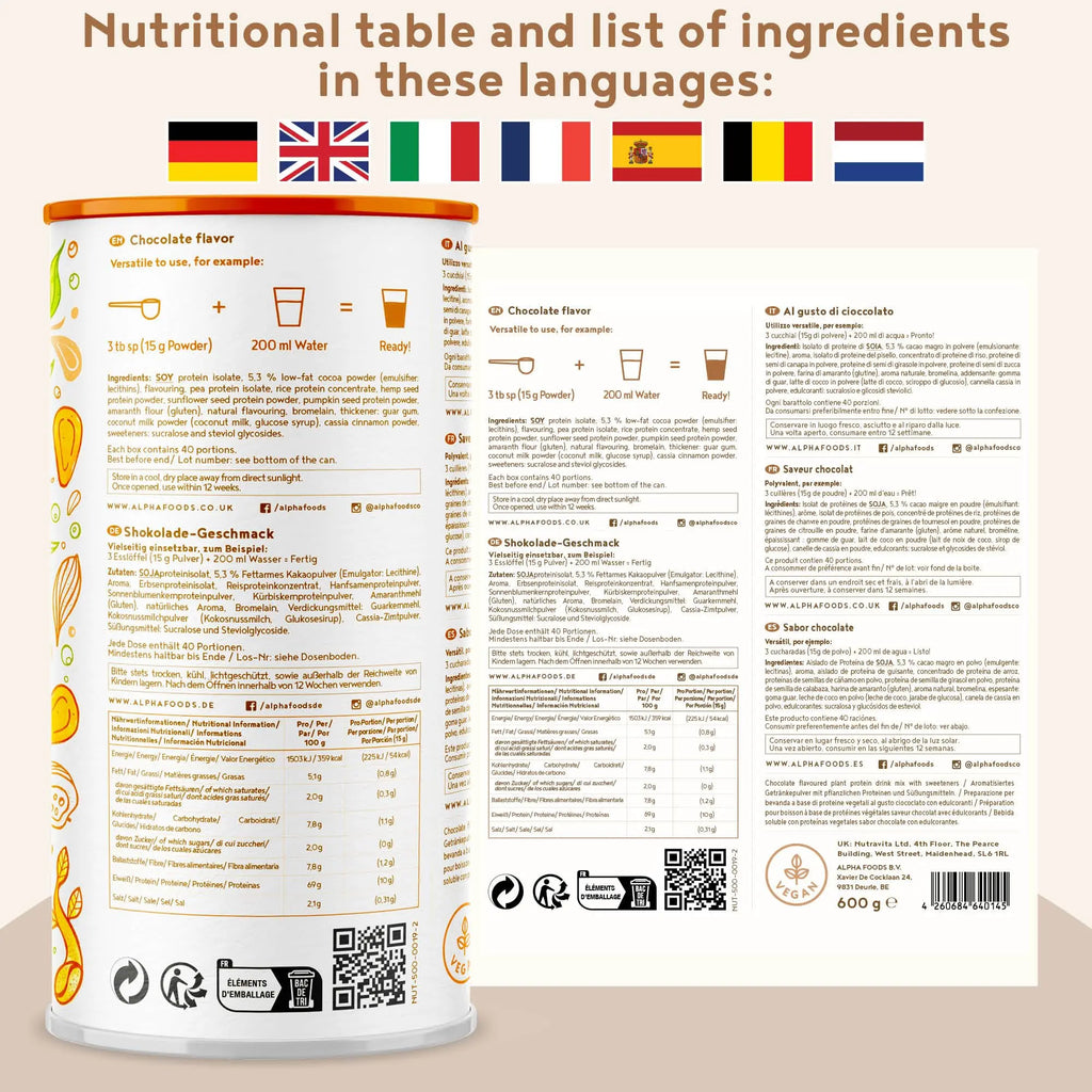 Alpha Foods Vegan Protein Powder - Muscle Building Powder with Amino Acids Alpha Foods