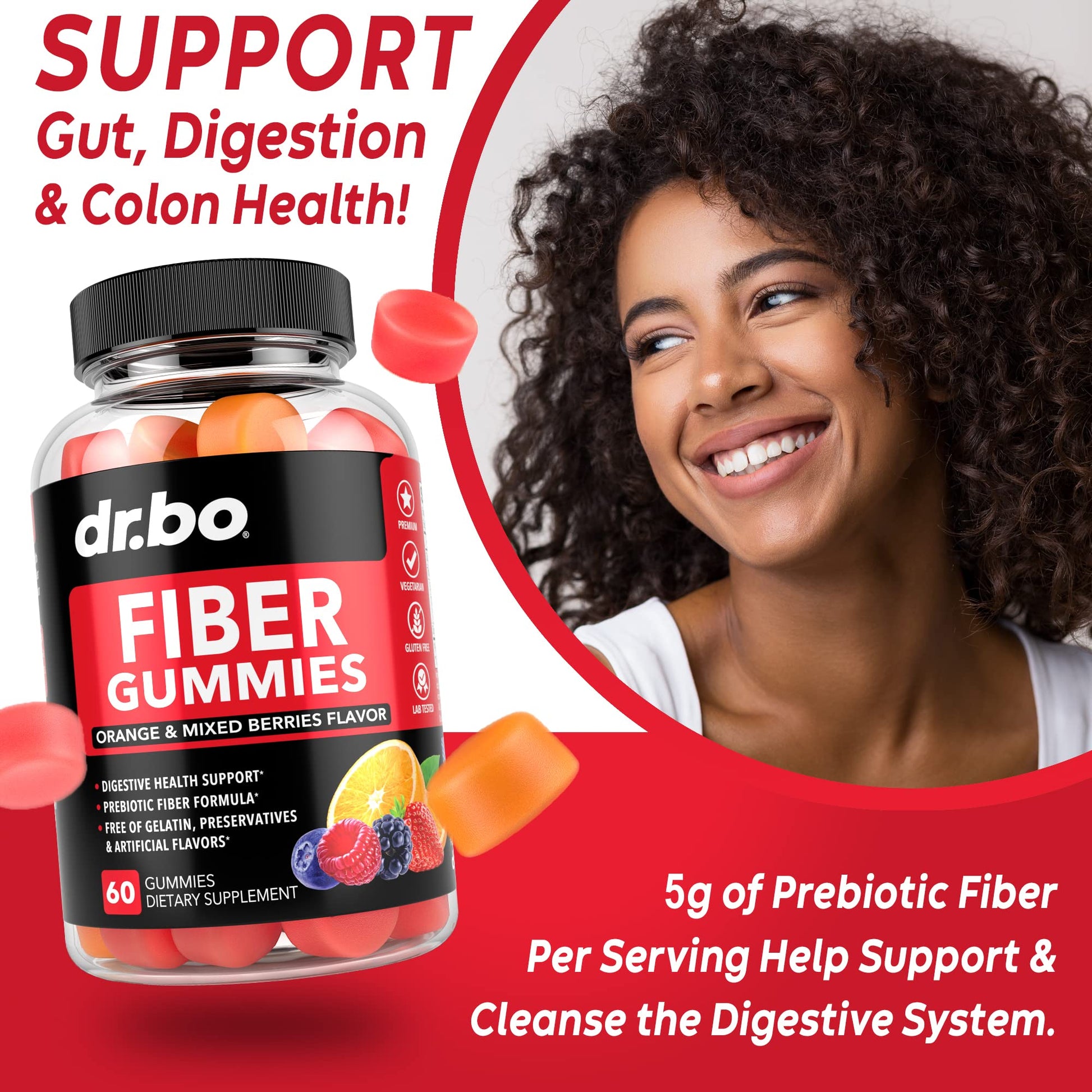 Fiber Gummies for Adults & Kids - Tasty Gummy Prebiotic Fiber Supplement for Max Digest - AB Mystery