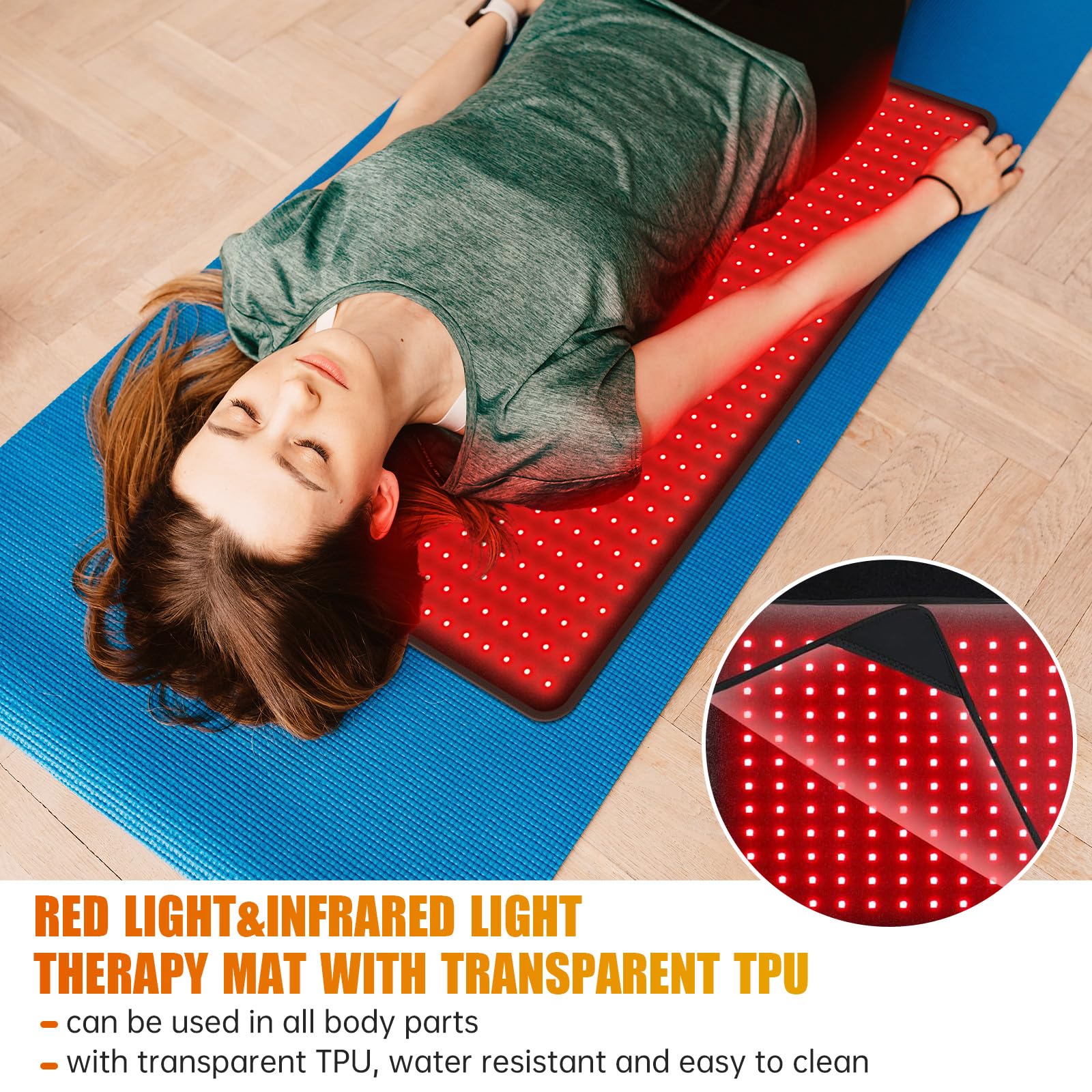 LED Red Light Therapy Pad Upgraded Large Size 660nm Red Light and 850nm Near Infrared Light - AB Mystery
