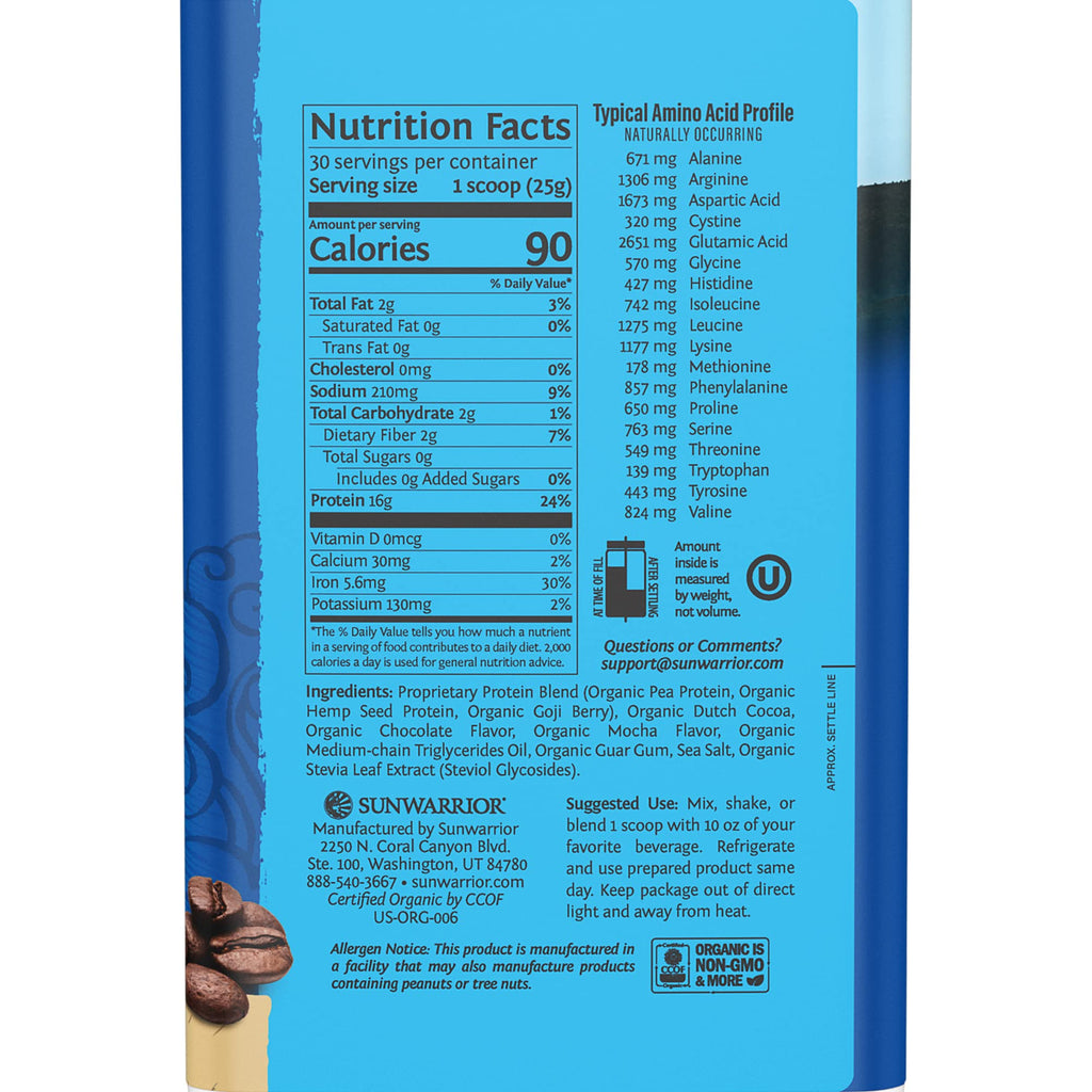 Sunwarrior Warrior Blend, Mocha, 750 Gram Sunwarrior