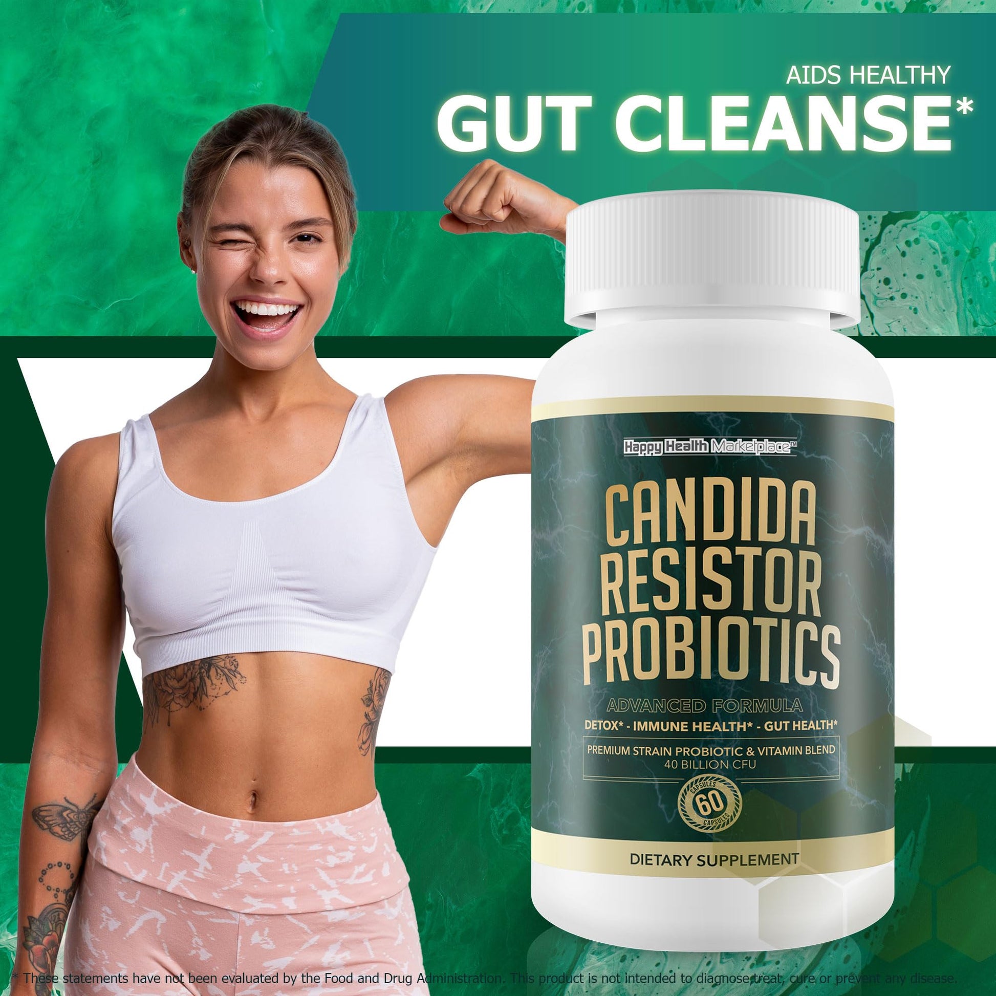 Candida Resistor Probiotics - Our Best Candida Support Capsules - Our Pills for Candida - AB Mystery