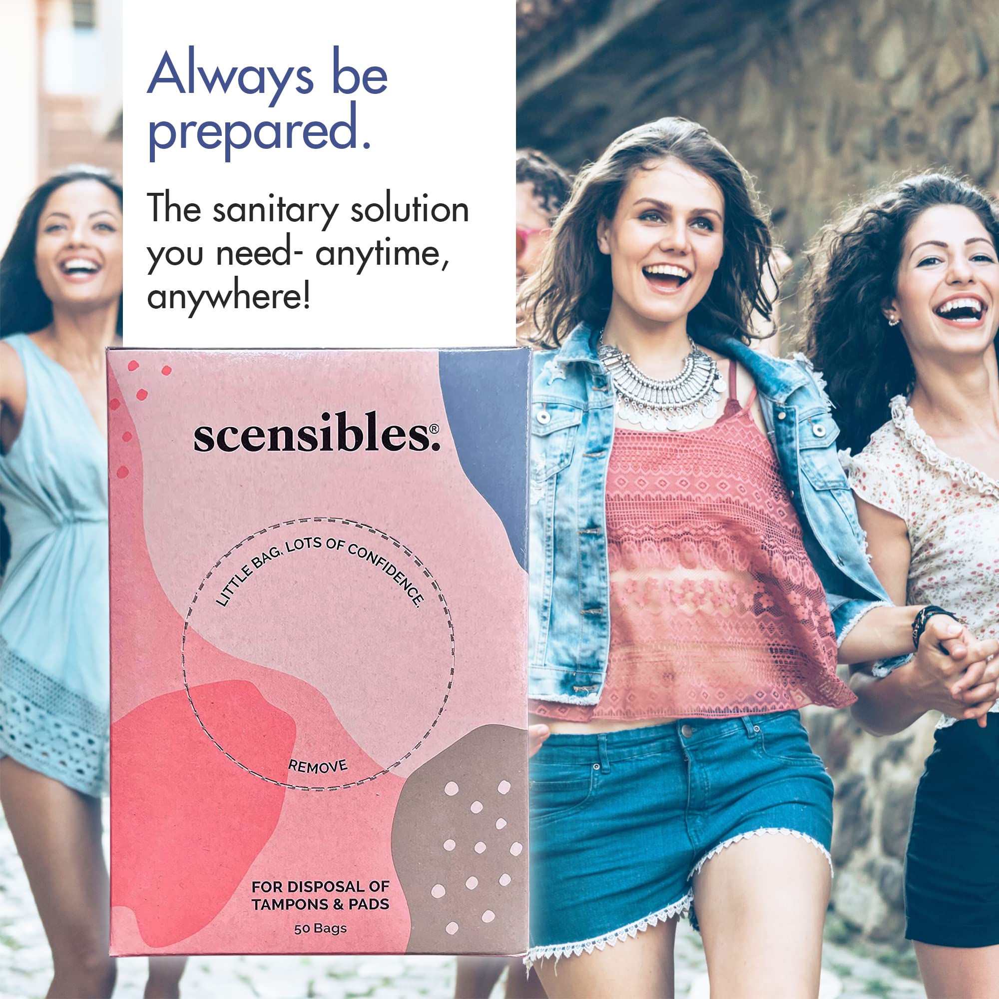 Scensibles Personal Care Disposal Bags (50 Count) - For Tampons, Pads, Liners, Condoms & More - AB Mystery