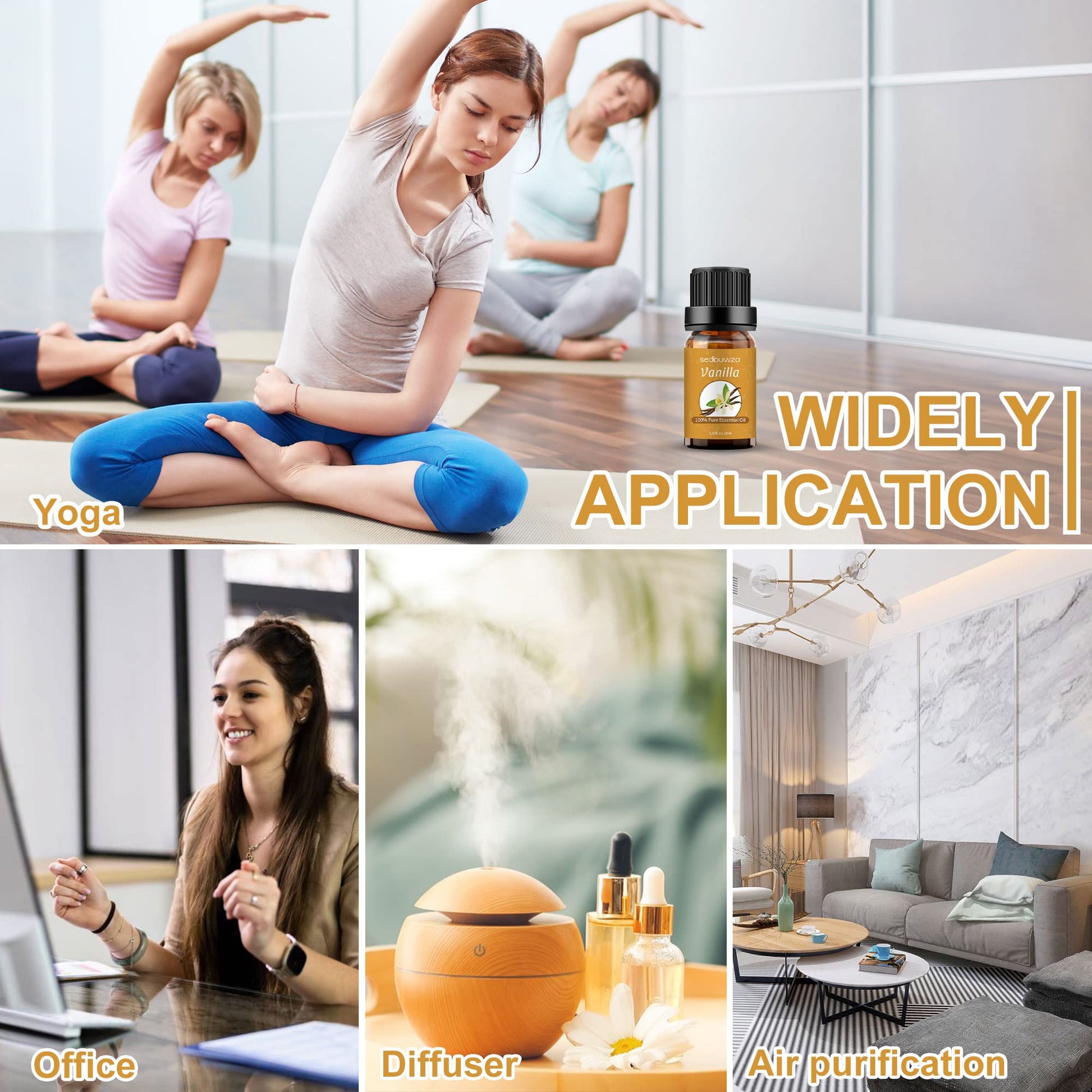 Sedbuwza Vanilla Oil Lavender Essential Oil Gift Set, 100% Pure Organic Fragrance Oil Set for Diffuser - AB Mystery