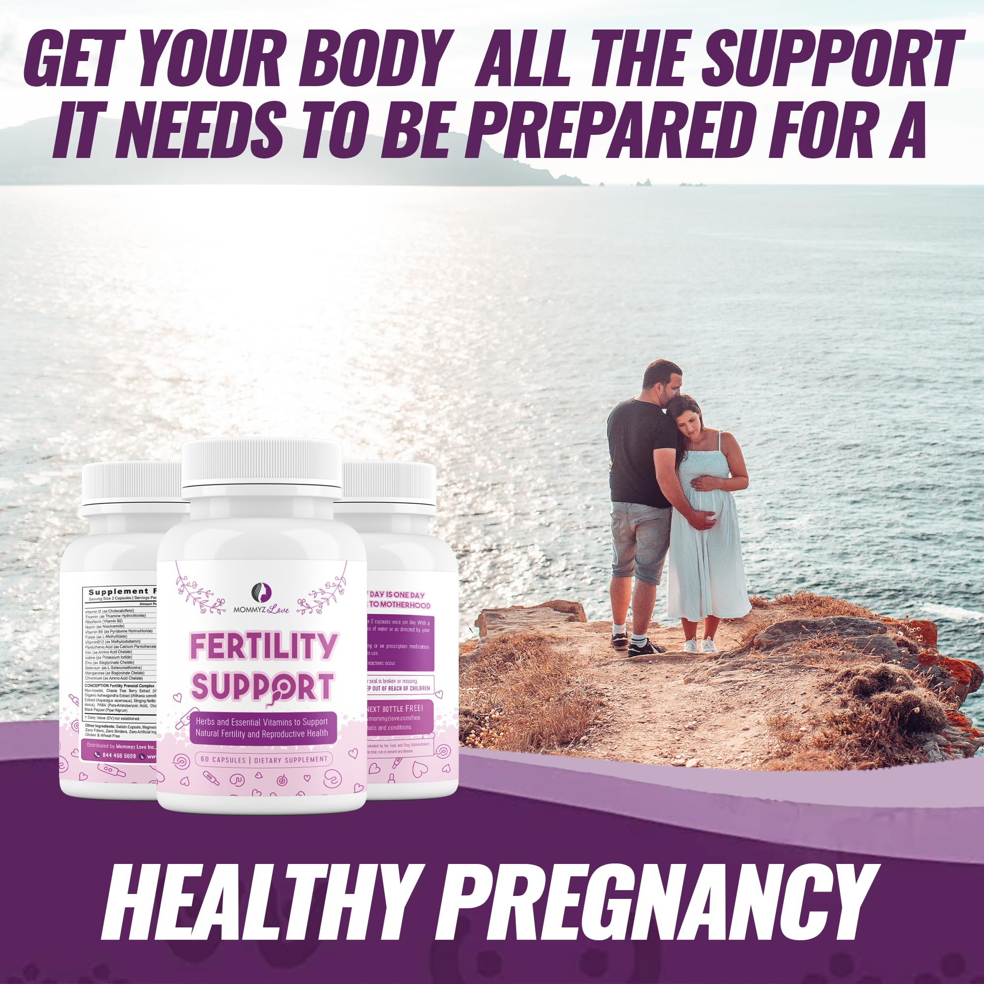 Myo-Inositol Conception Fertility Prenatal Vitamins for Healthy Ovarian Function plus Apple Cider Mommyz Love