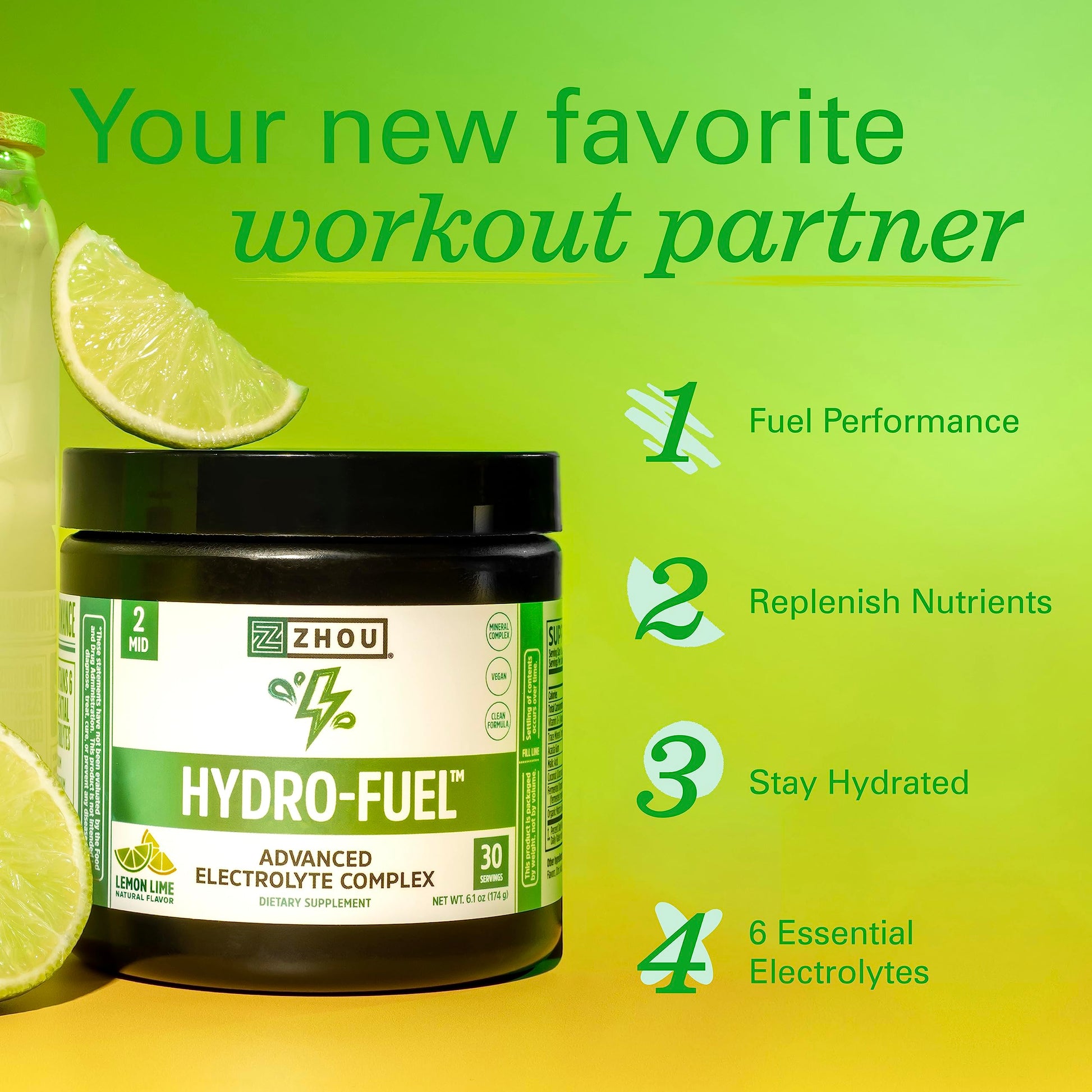 Zhou Nutrition Hydro Fuel, Sugar Free Electrolyte Powder, Replenish Nutrients, Restore - AB Mystery