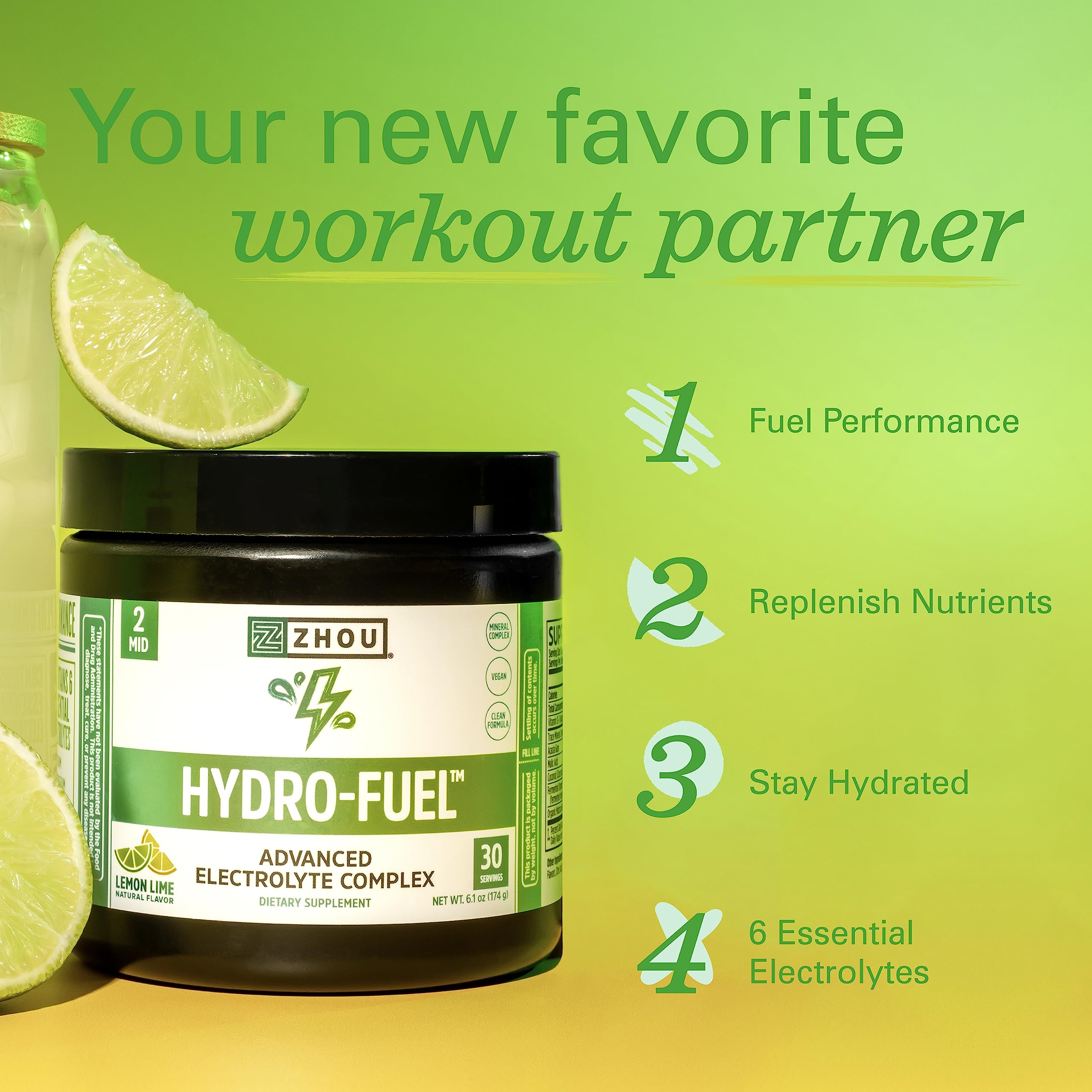 Zhou Nutrition Hydro Fuel, Sugar Free Electrolyte Powder, Replenish Nutrients, Restore - AB Mystery