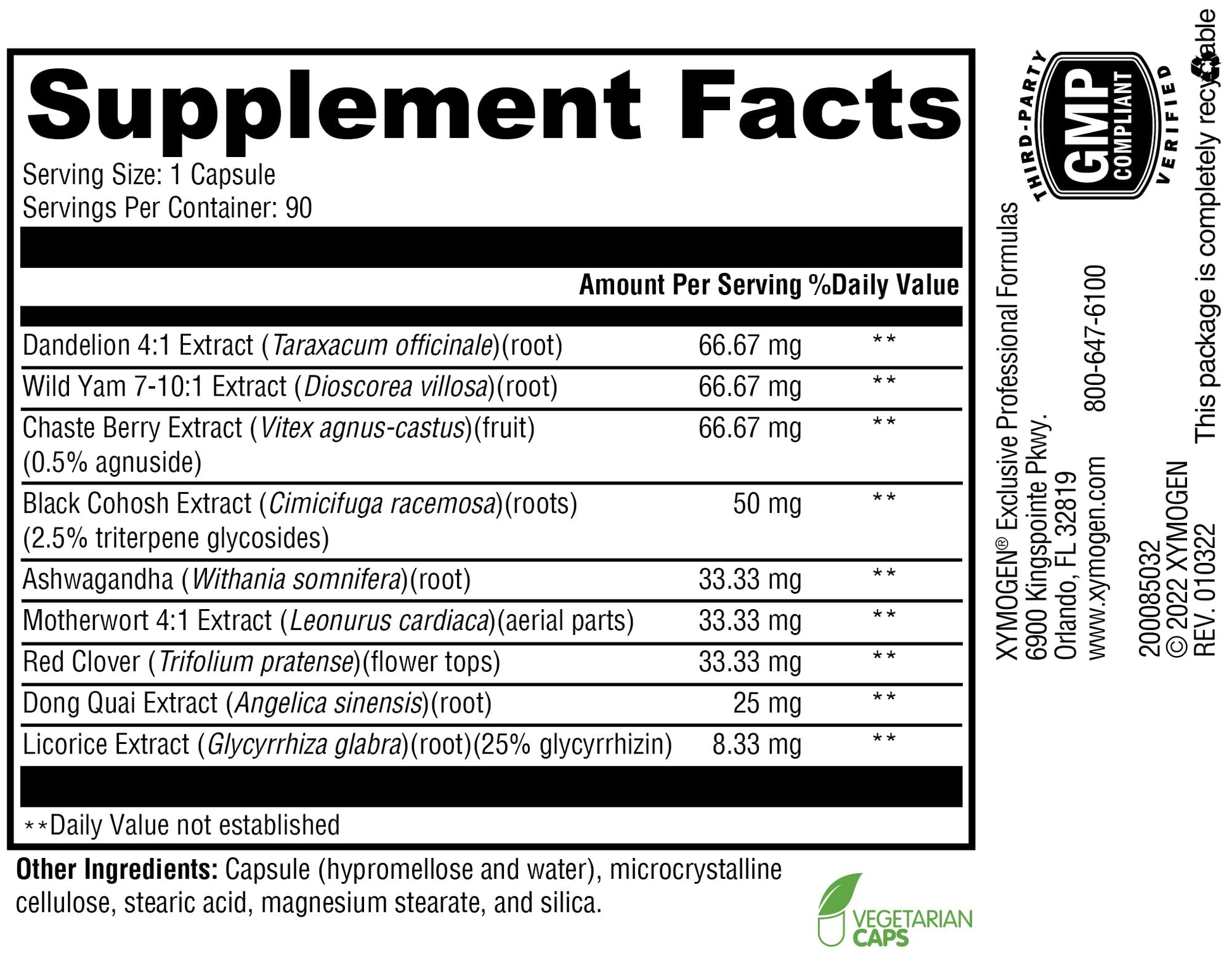 XYMOGEN MenoFem - Menopause Supplements for Women - Dandelion Root Extract, Dong Quai - AB Mystery