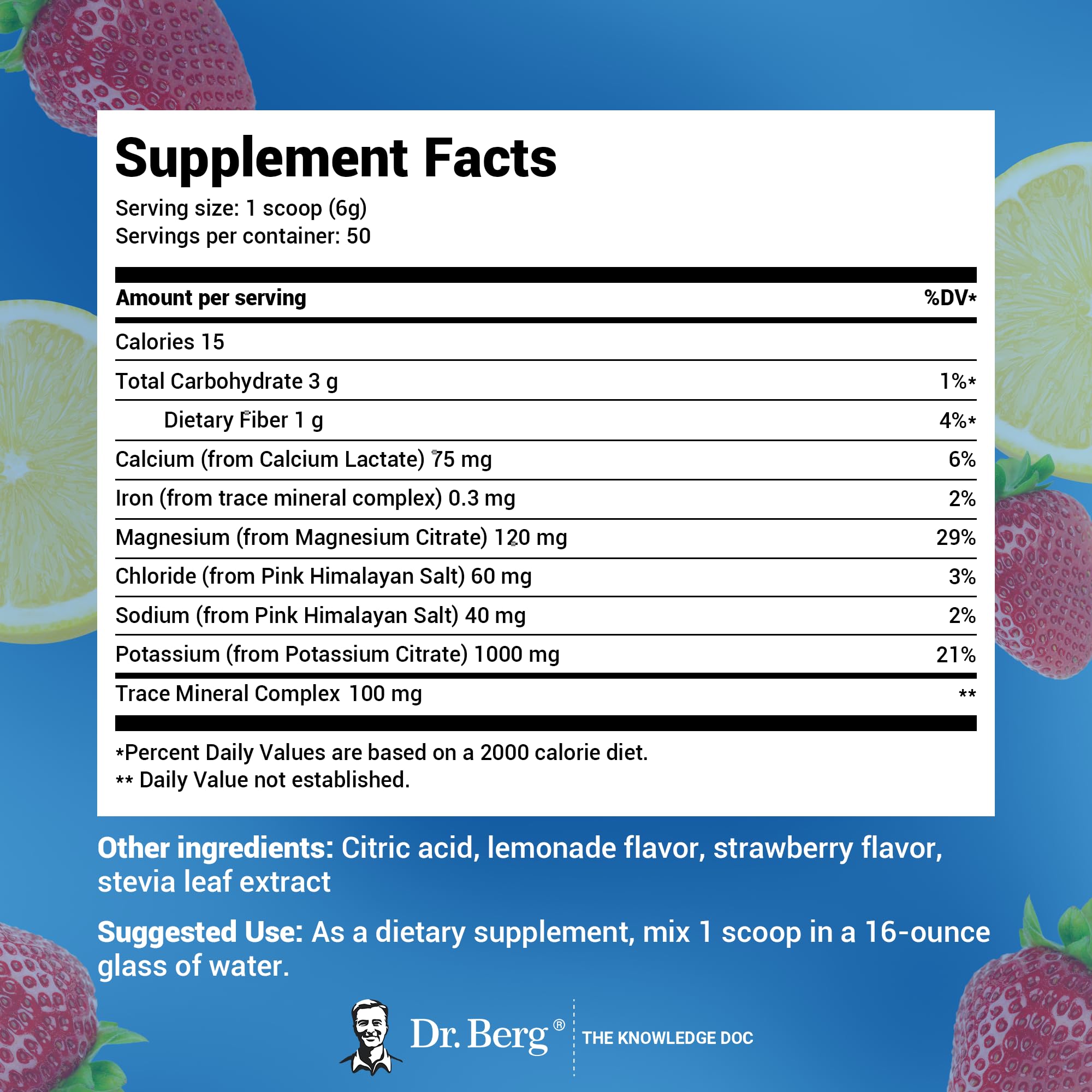 Dr. Berg Hydration Keto Electrolyte Powder - Enhanced w/ 1,000mg of Potassium - AB Mystery