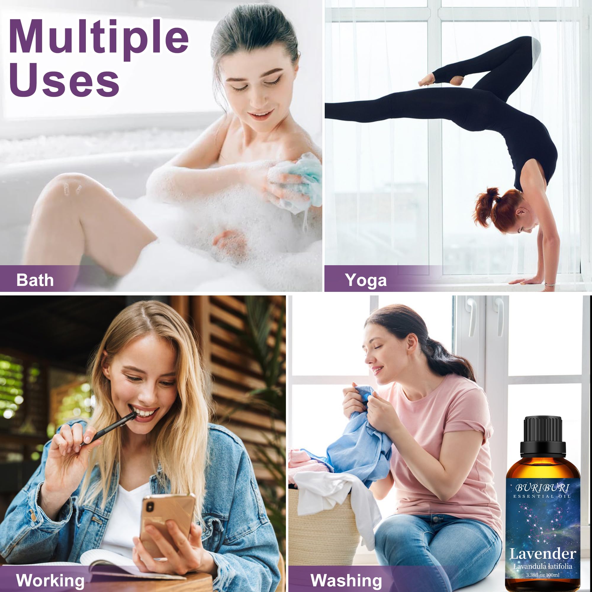 BURIBURI Lavender Essential Oil 100ML, 100% Pure Undiluted, Natural, Organic Aromatherapy Oil Lavender Oils - AB Mystery