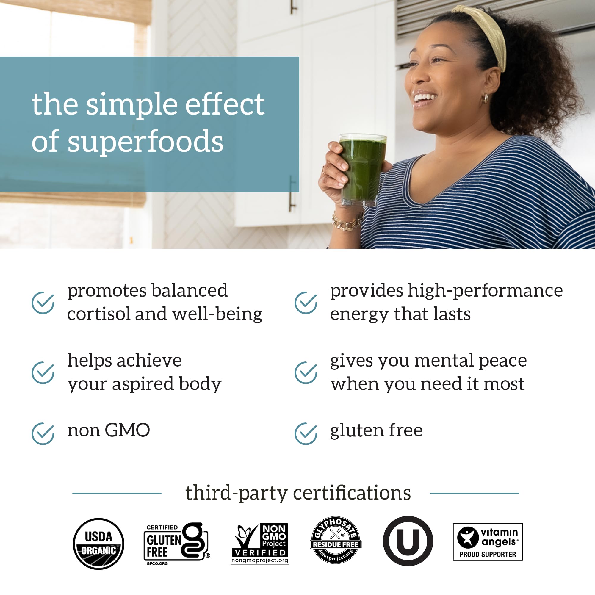 Organifi Green Juice - Powder Supplement with Organic Spirulina, Ashwagandha - AB Mystery