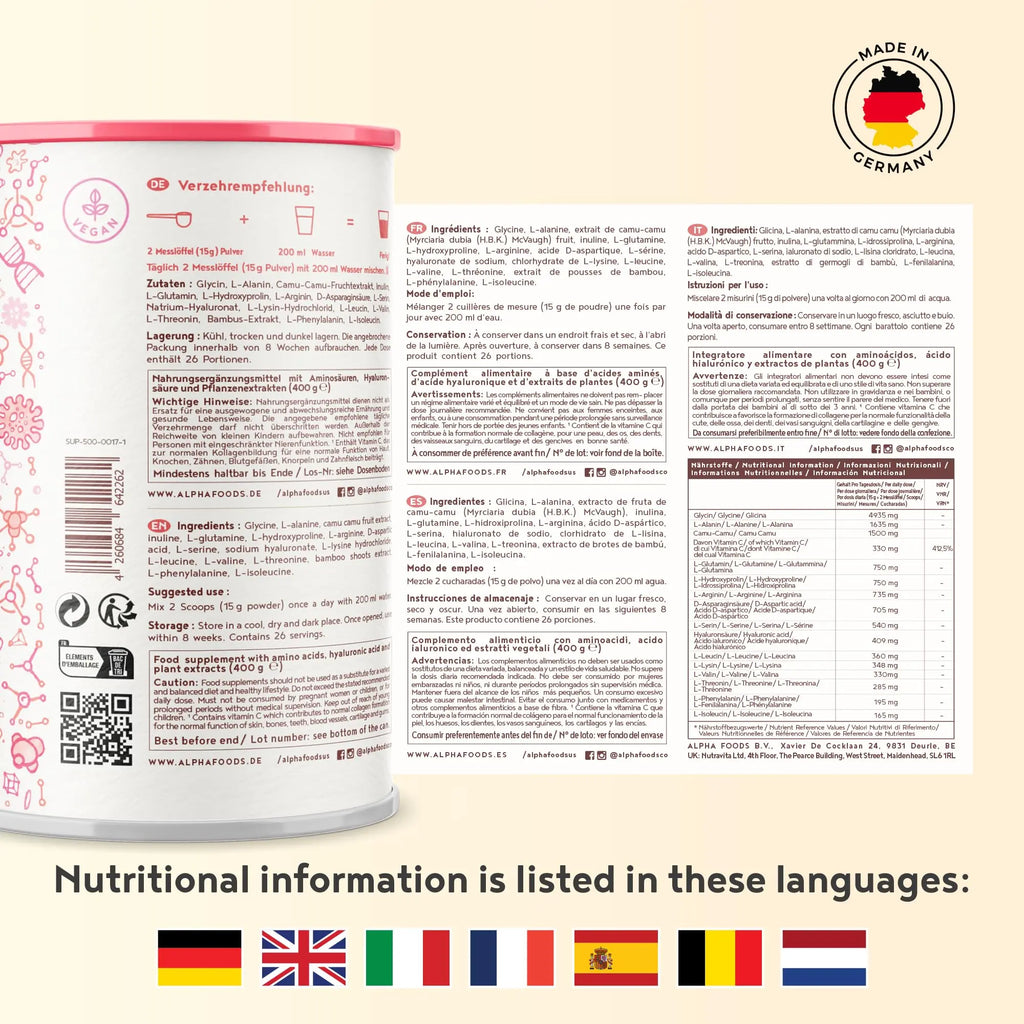 Vegan Collagen Powder with Hyaluronic Acid - Unflavoured 400g Powder - AB Mystery