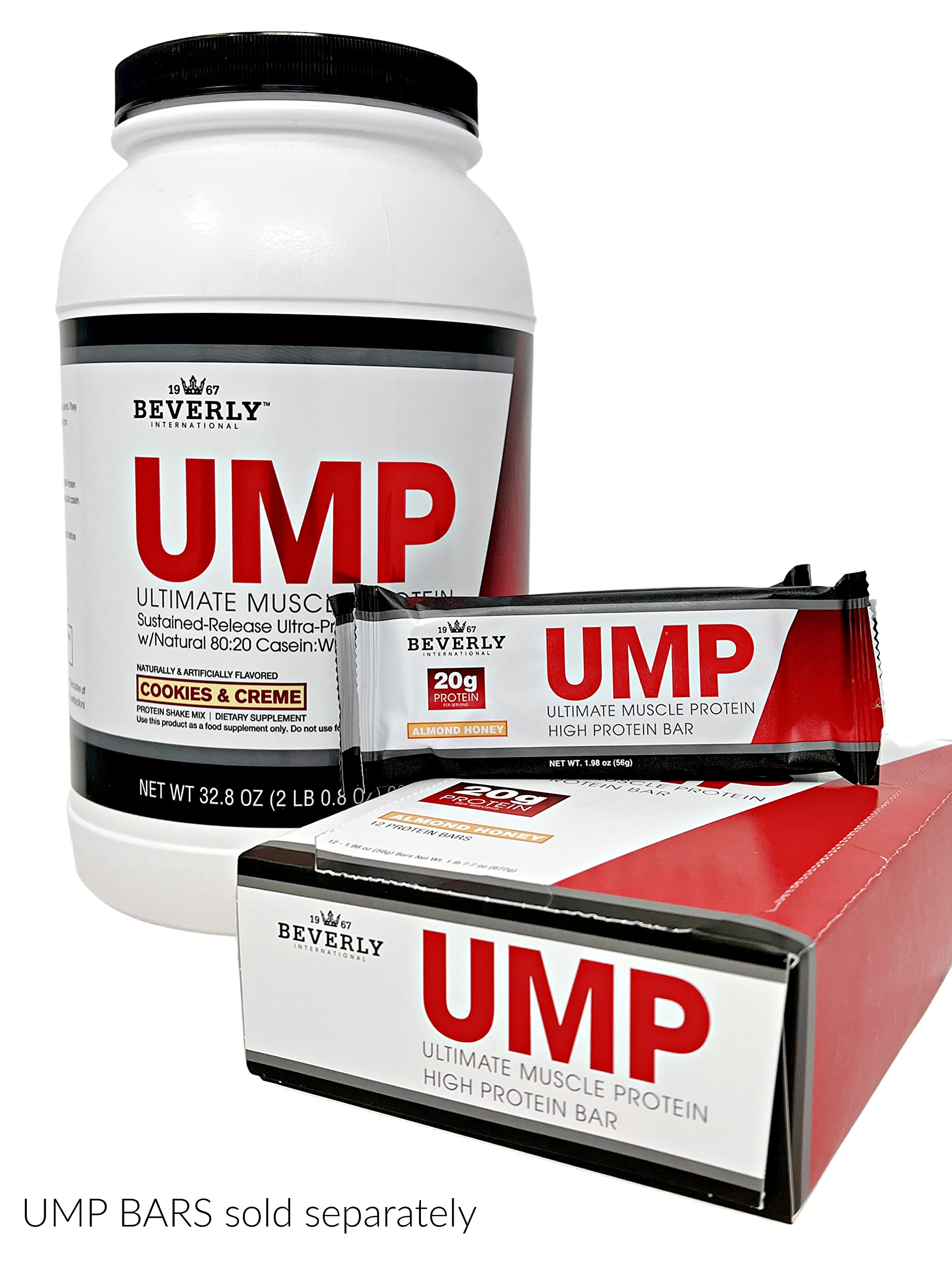 Beverly International UMP Protein Powder, Cookies & Cream. Unique Whey-Casein Ratio - AB Mystery