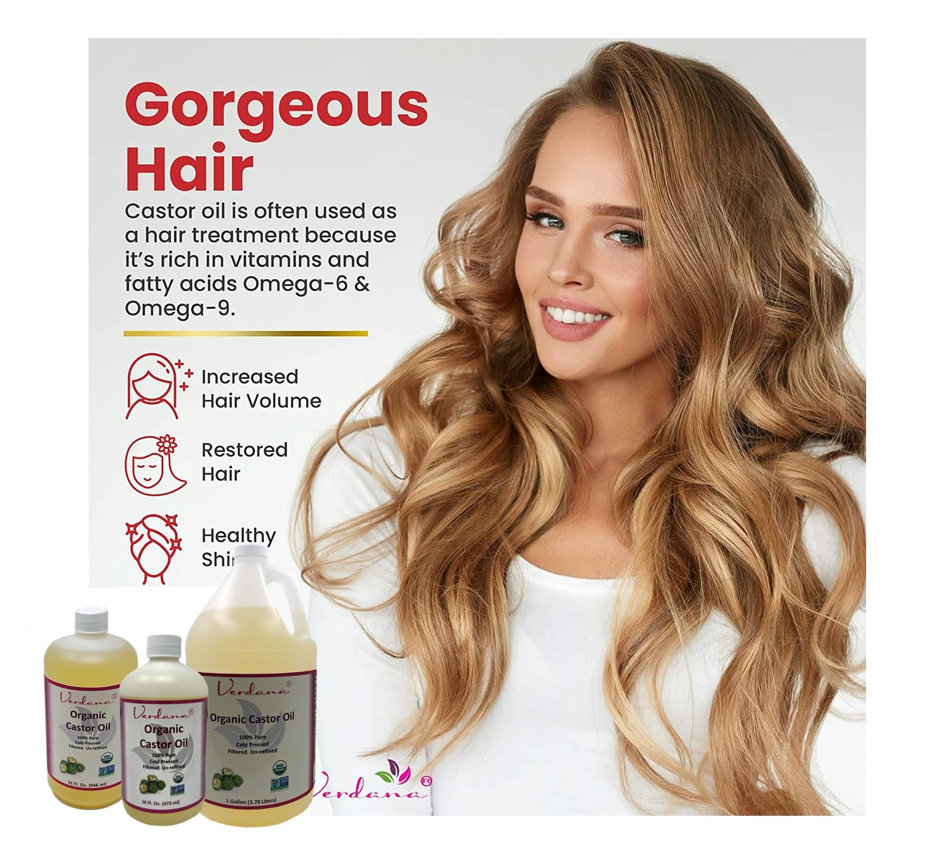 Verdana Organic Castor Oil – USDA Certified Organic – Cold Pressed, Unrefined, 100% Pure and Hexane - AB Mystery