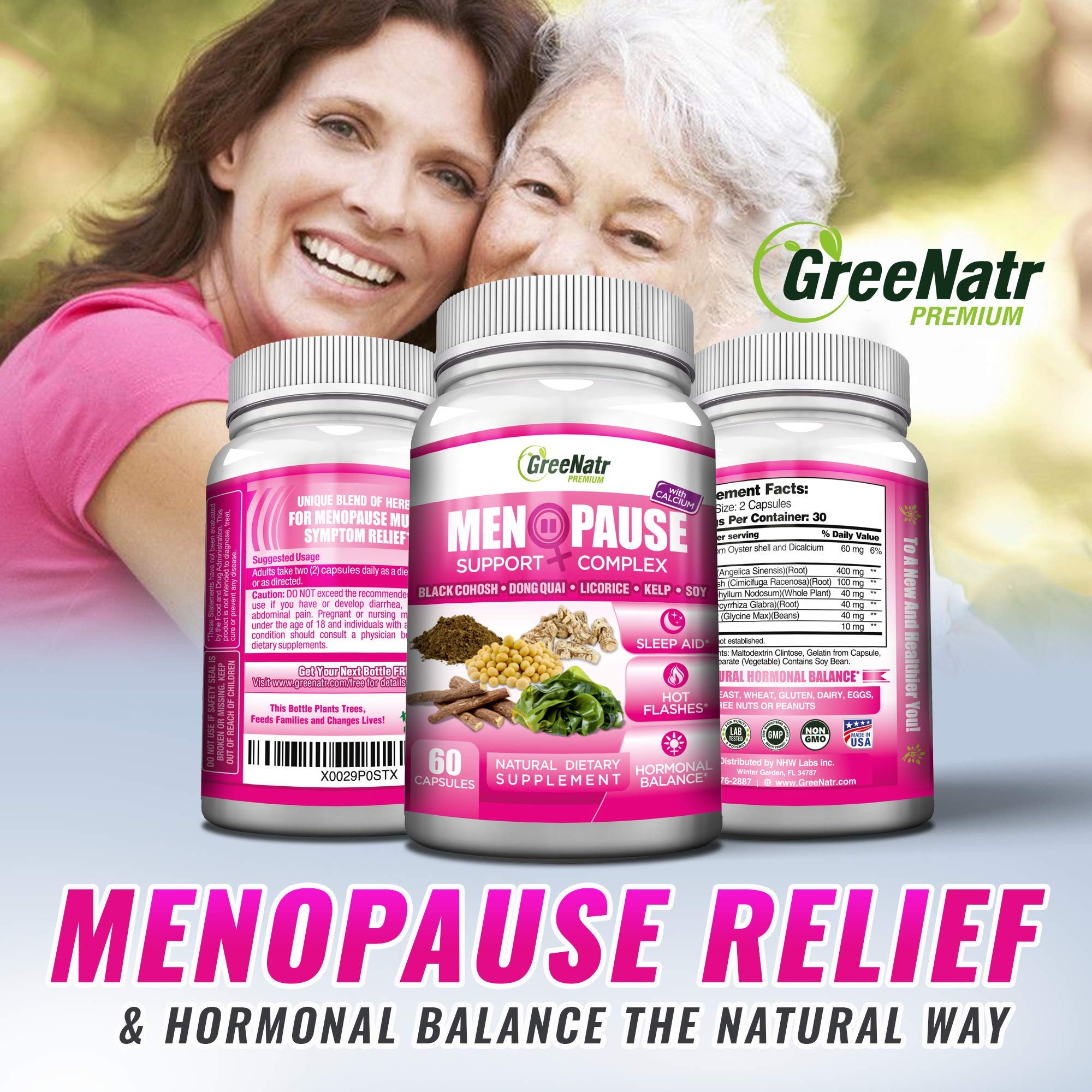GreeNatr Synergic Bundle - Herbal Menopause Support Complex for Hot Flashes, Night Sweats & Mood Swings - AB Mystery