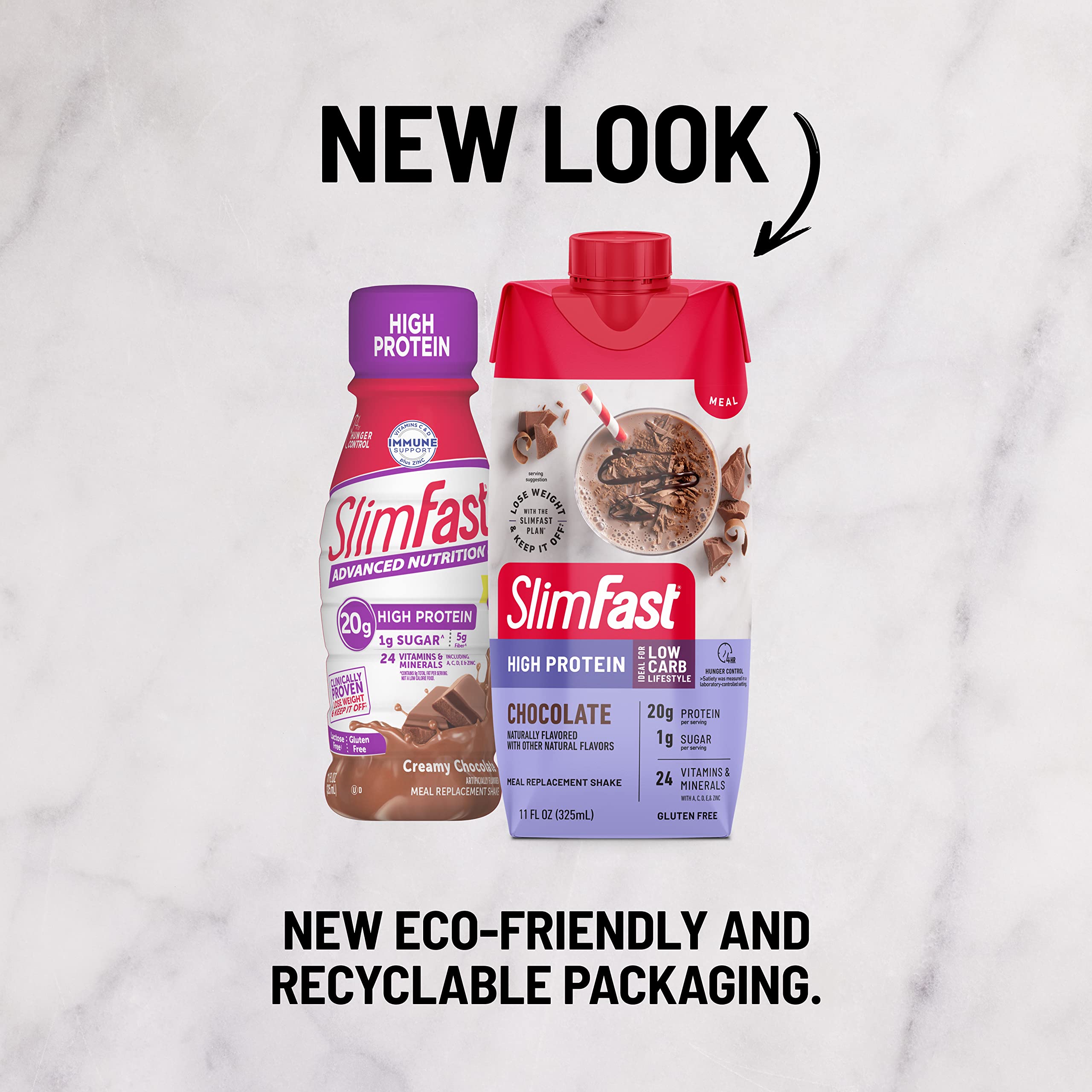 SlimFast Protein Shake, Chocolate- 20g Protein, Meal Replacement Shake Ready to Drink - AB Mystery