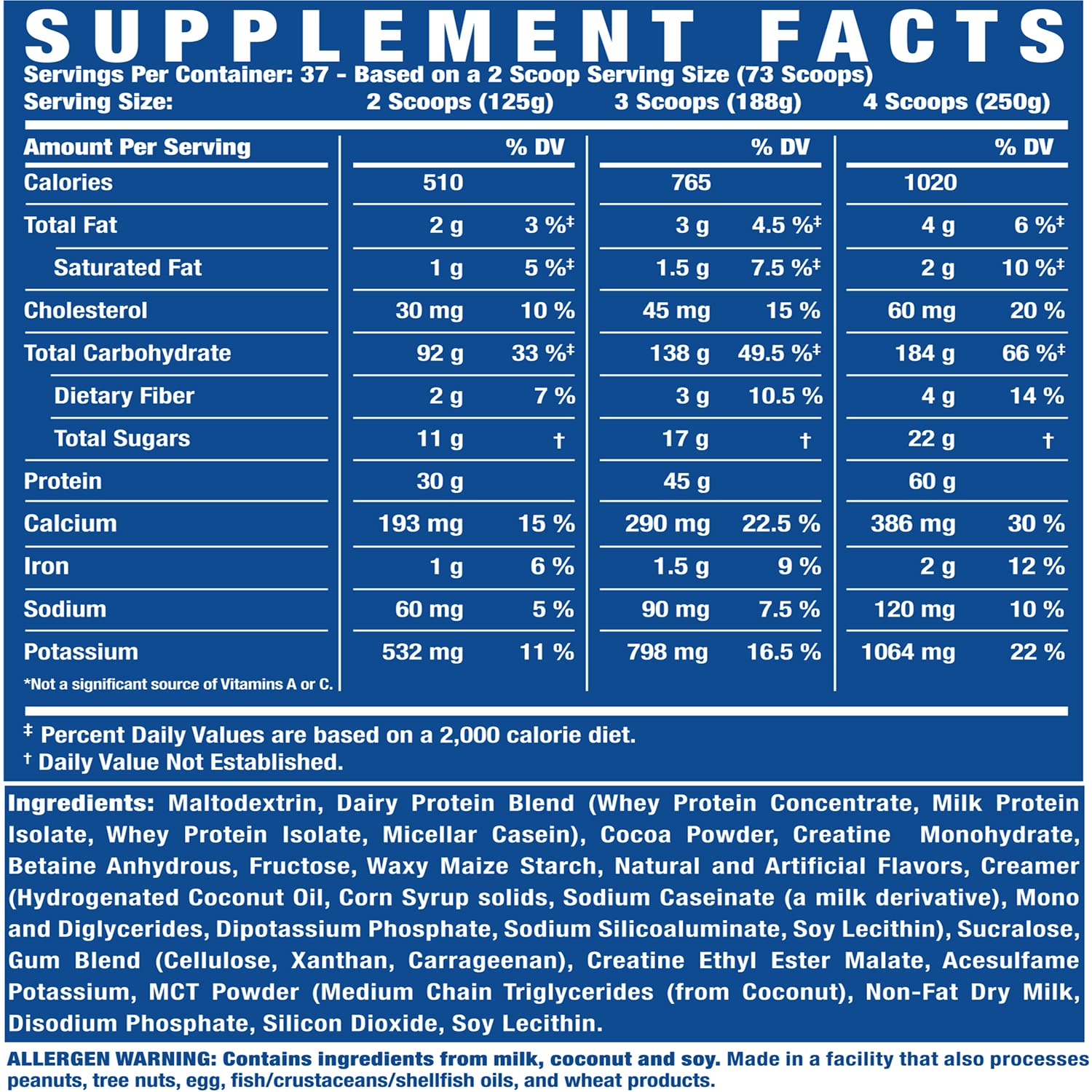 Ronnie Coleman Signature Series King Mass XL Mass Gainer Protein Powder, Muscle - AB Mystery