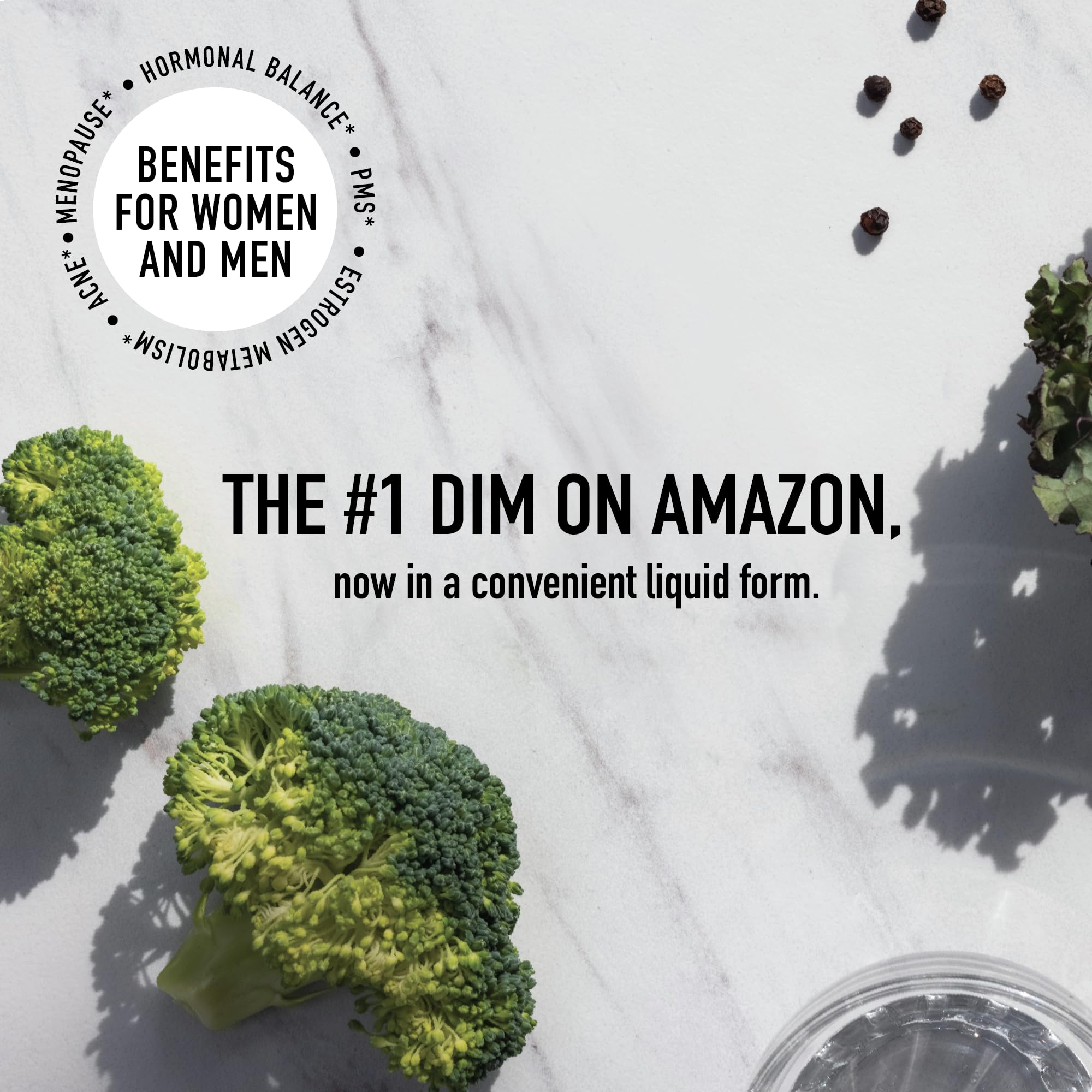 DIM Supplement Liquid Drops 100mg for Estrogen Balance for Women & Men | Hormone Balance - AB Mystery