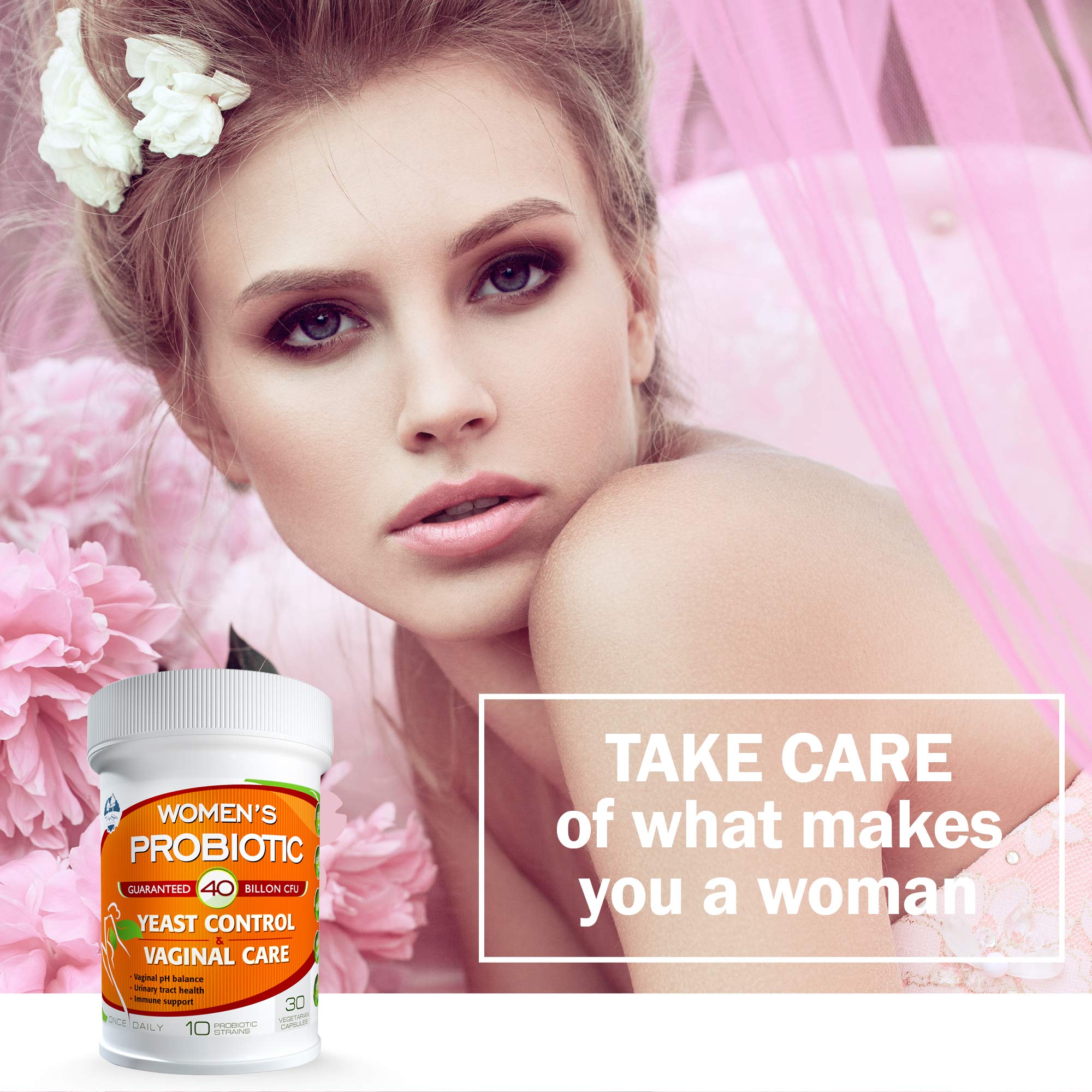 TAIGASEA Probiotics for Women, 40 Billion CFU, 10 Strains for Yeast Control, Vaginal and Urinary Tract Health - AB Mystery
