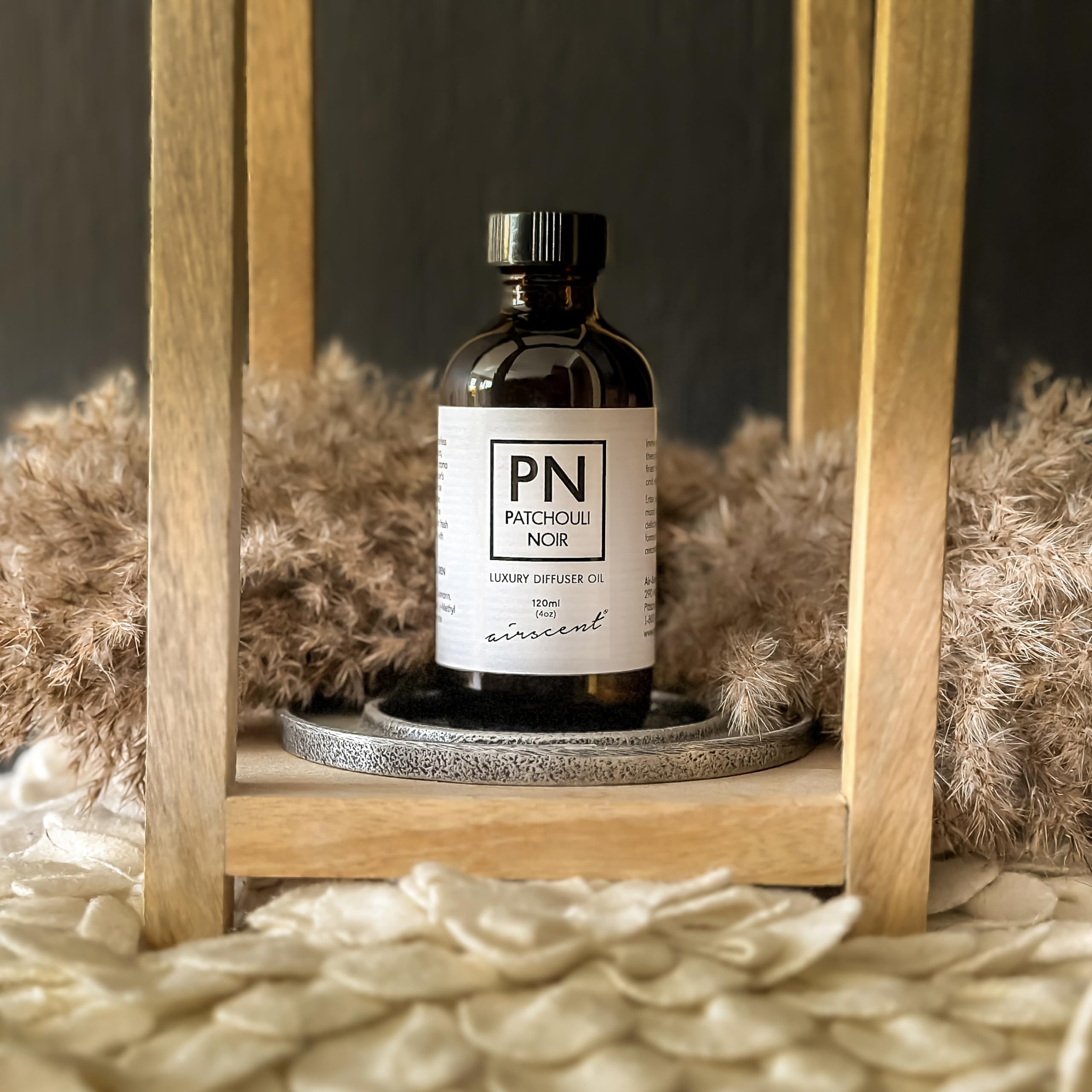Patchouli Noir Diﬀuser Oil - Air-Scent Aroma and Essential Oil Blend - 120 Milliliter (4 ﬂ oz) Bottle - AB Mystery