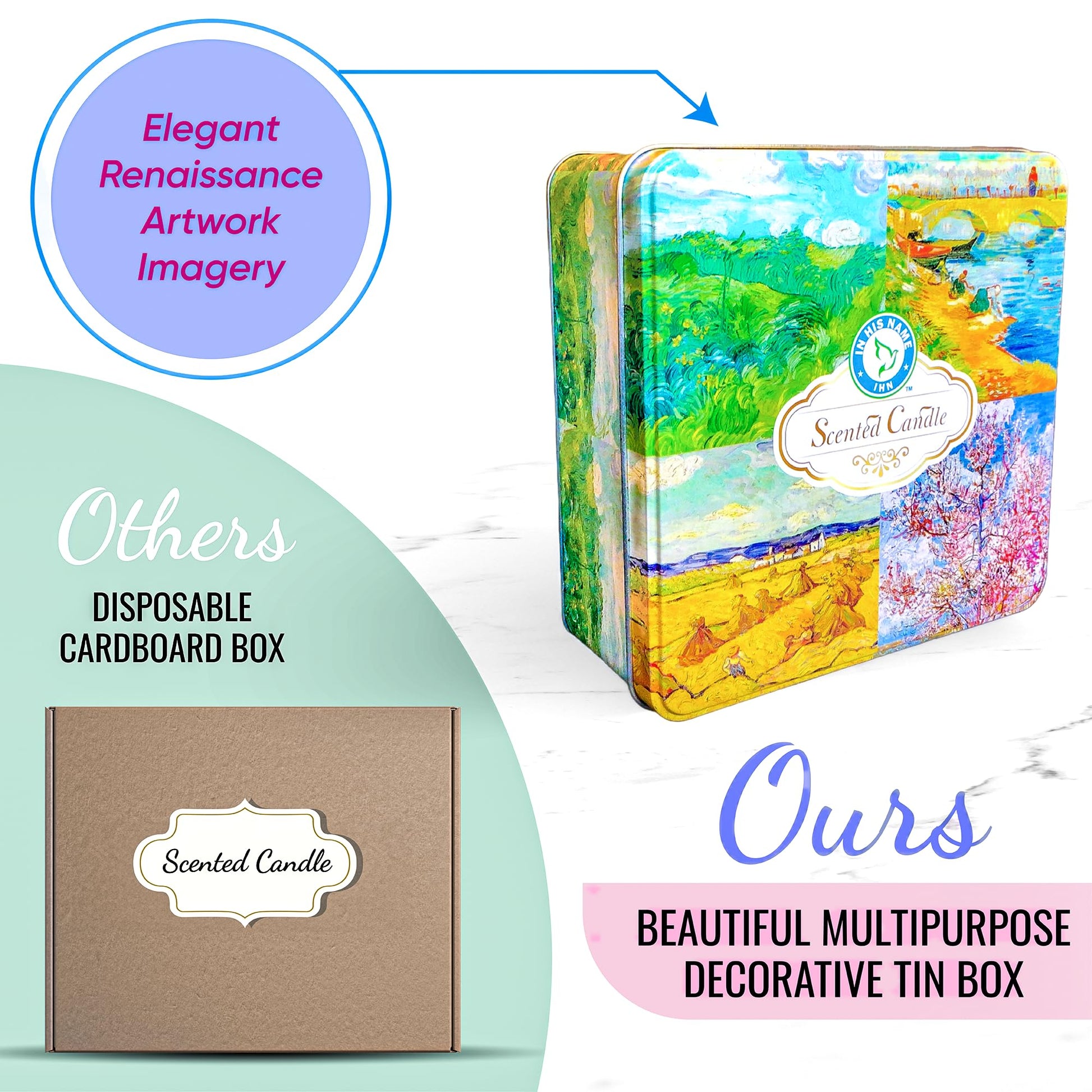 Scented Candles Gift for Women, 4 Pack, Reusable Tin Box, Luxury Candles for Home - AB Mystery