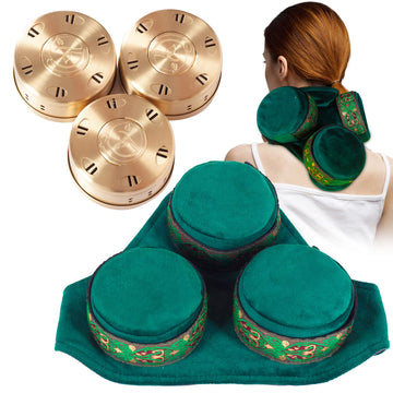 Smokeless Copper Moxa Box, Set of 3 Purifier Copper Tank Moxibustion Treatment Tool Portable